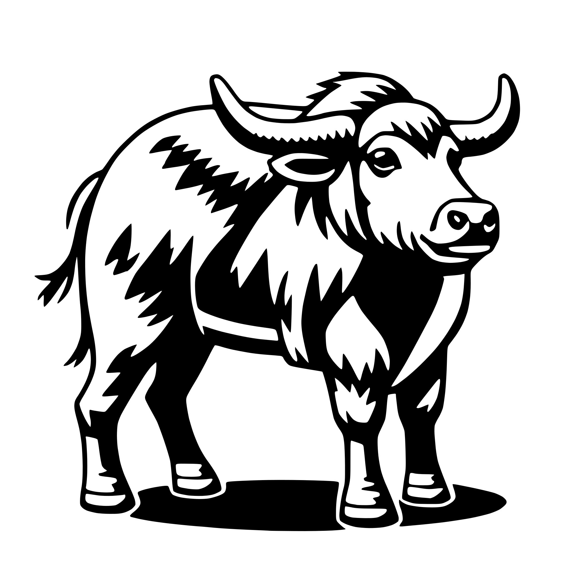 AI-generated SVG of 'yak with yo-yo'
