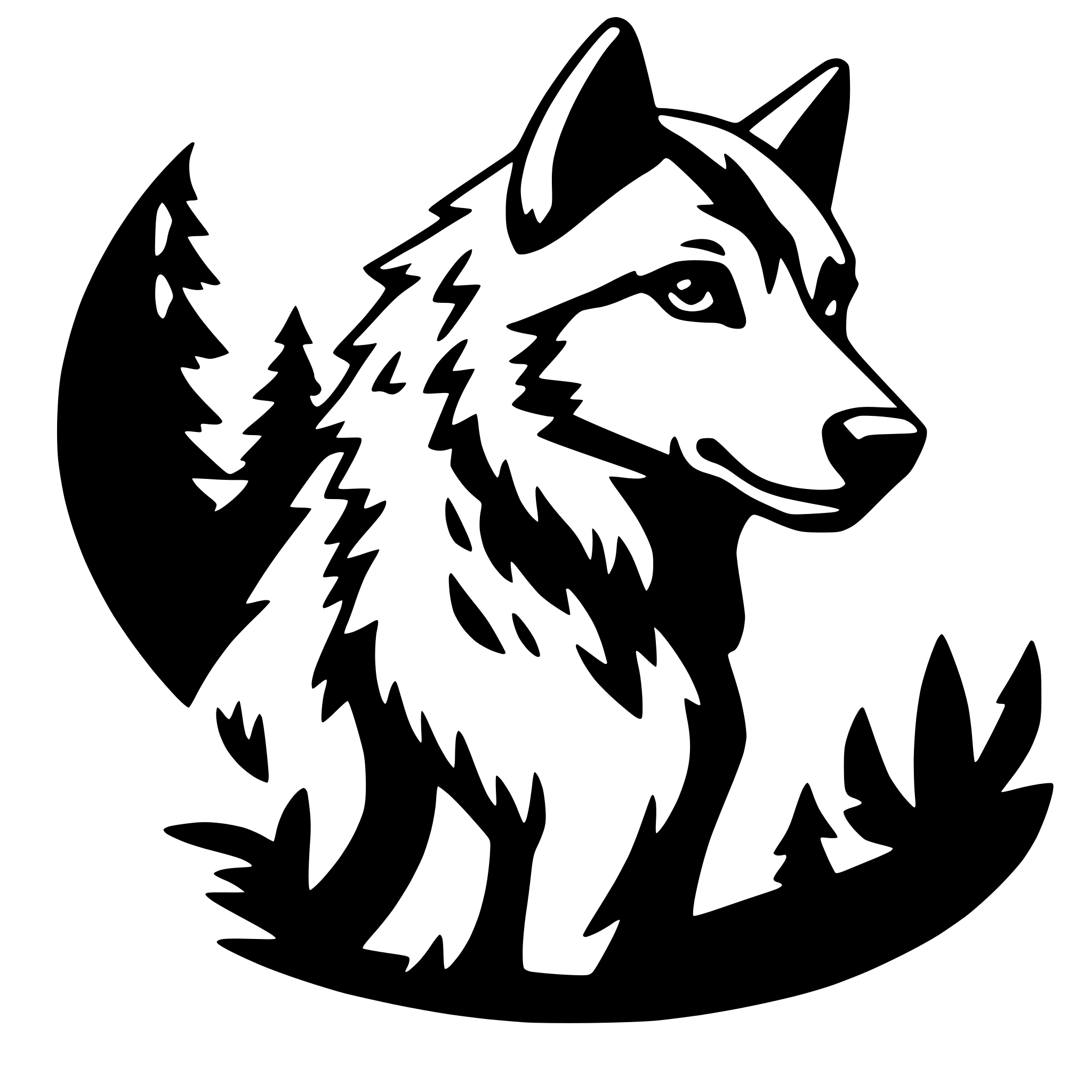 AI-generated SVG of a wolf