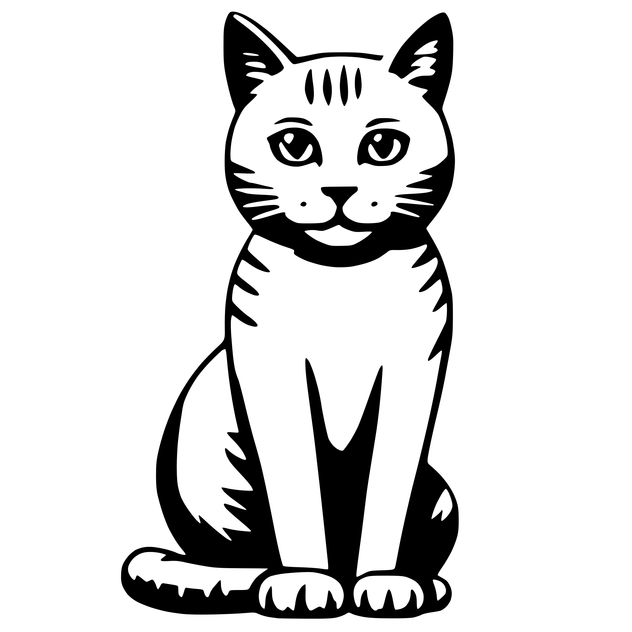 AI-generated SVG of a single line cat