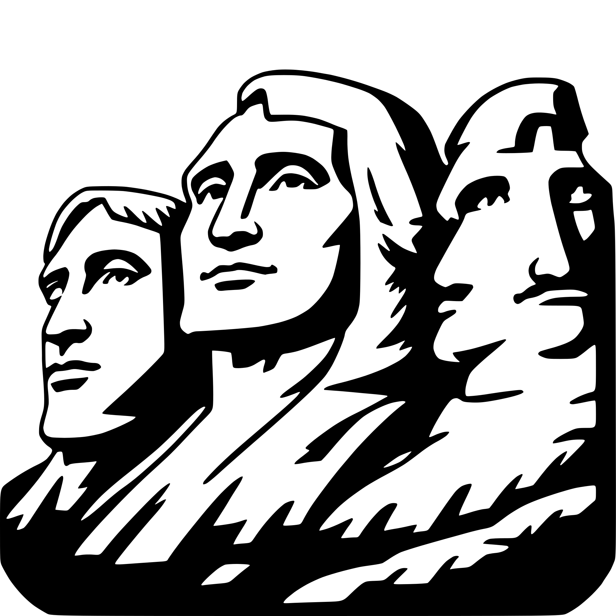AI-generated SVG of a mount rushmore