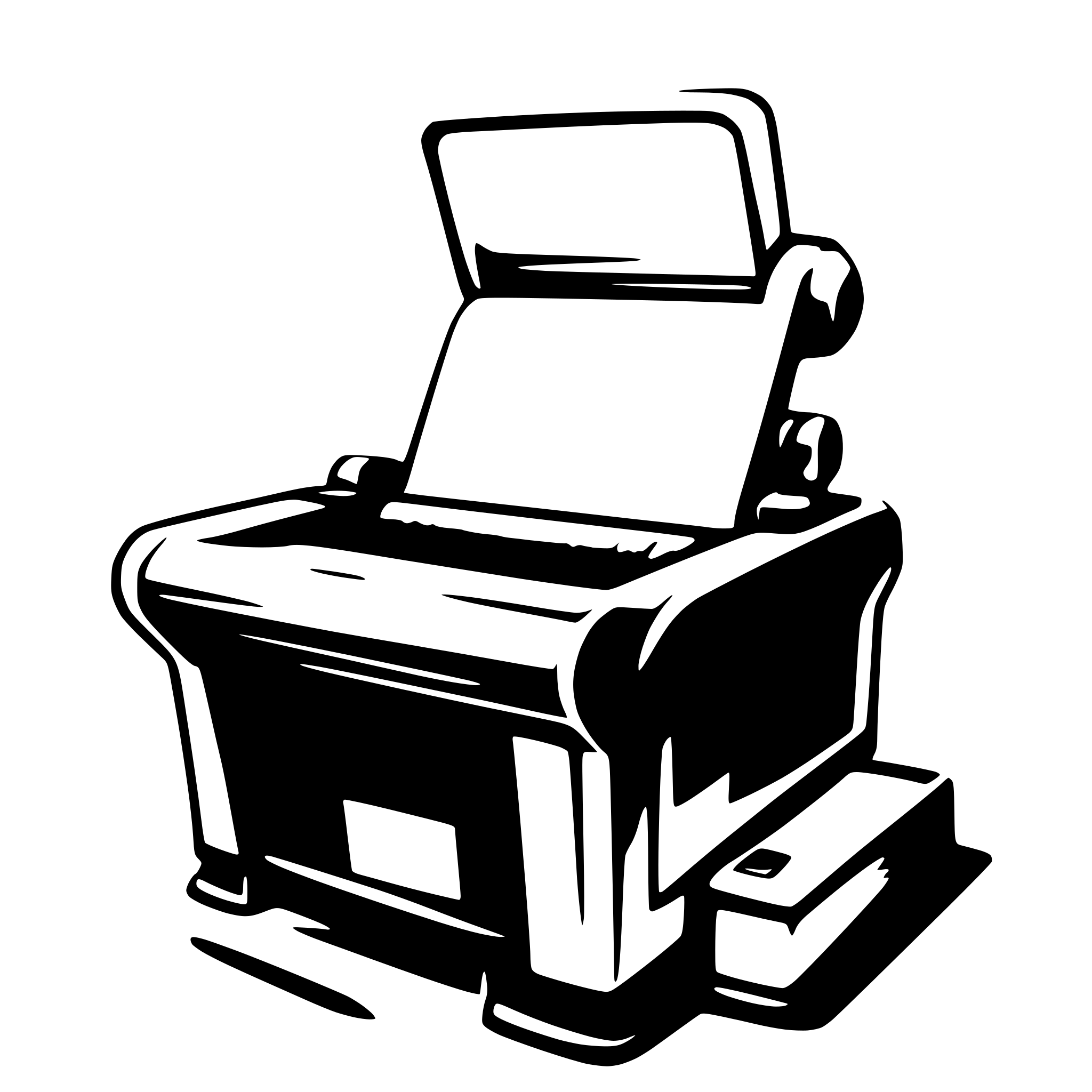 AI-generated SVG of 'free hand style printer'