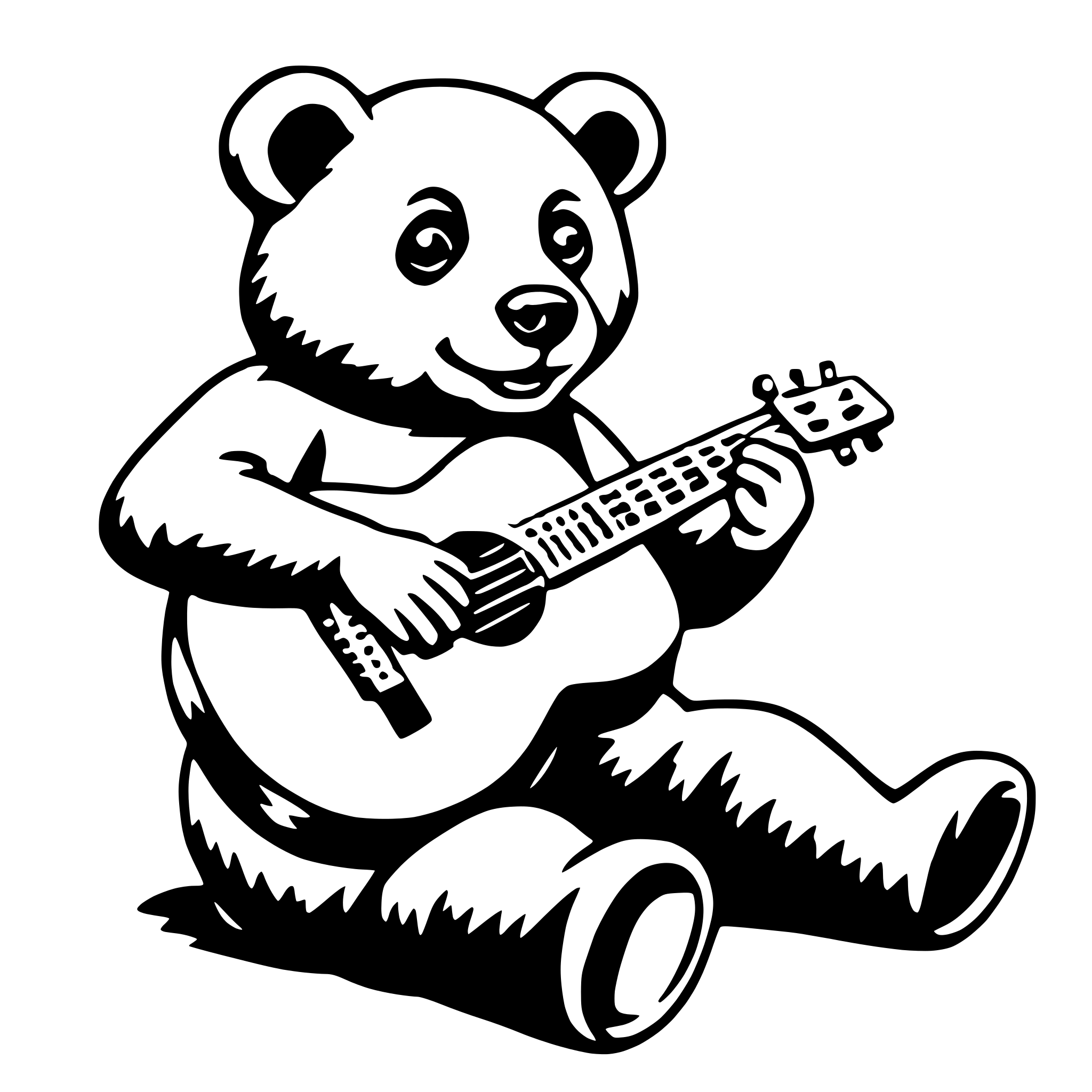 AI-generated SVG of a bear playing guitar