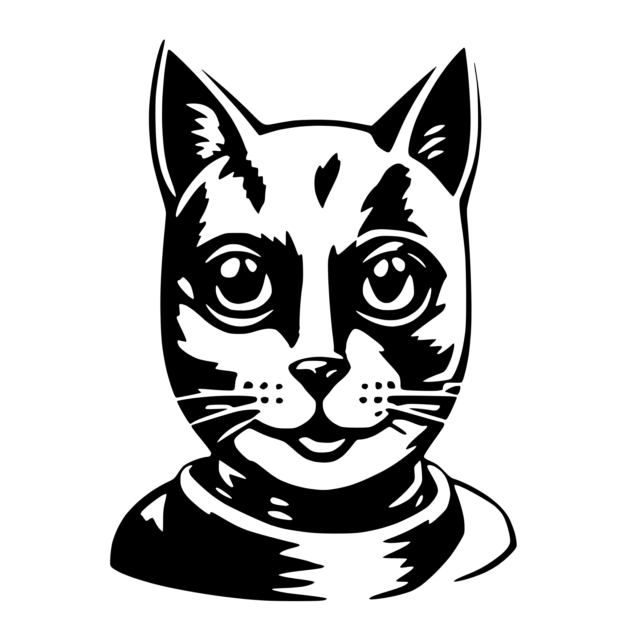 AI-generated SVG of a Cat batmam with mask