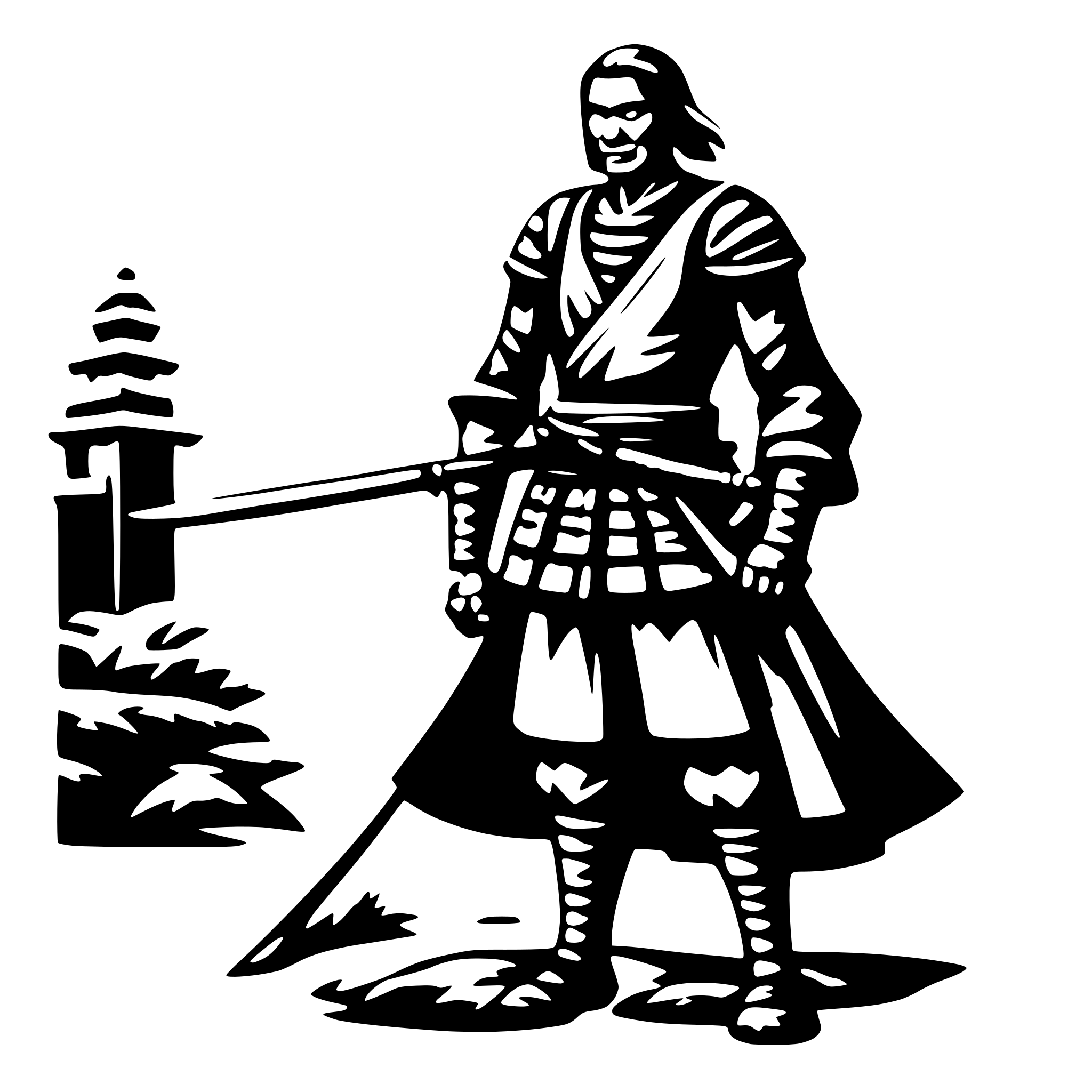 AI-generated SVG of a old samurai