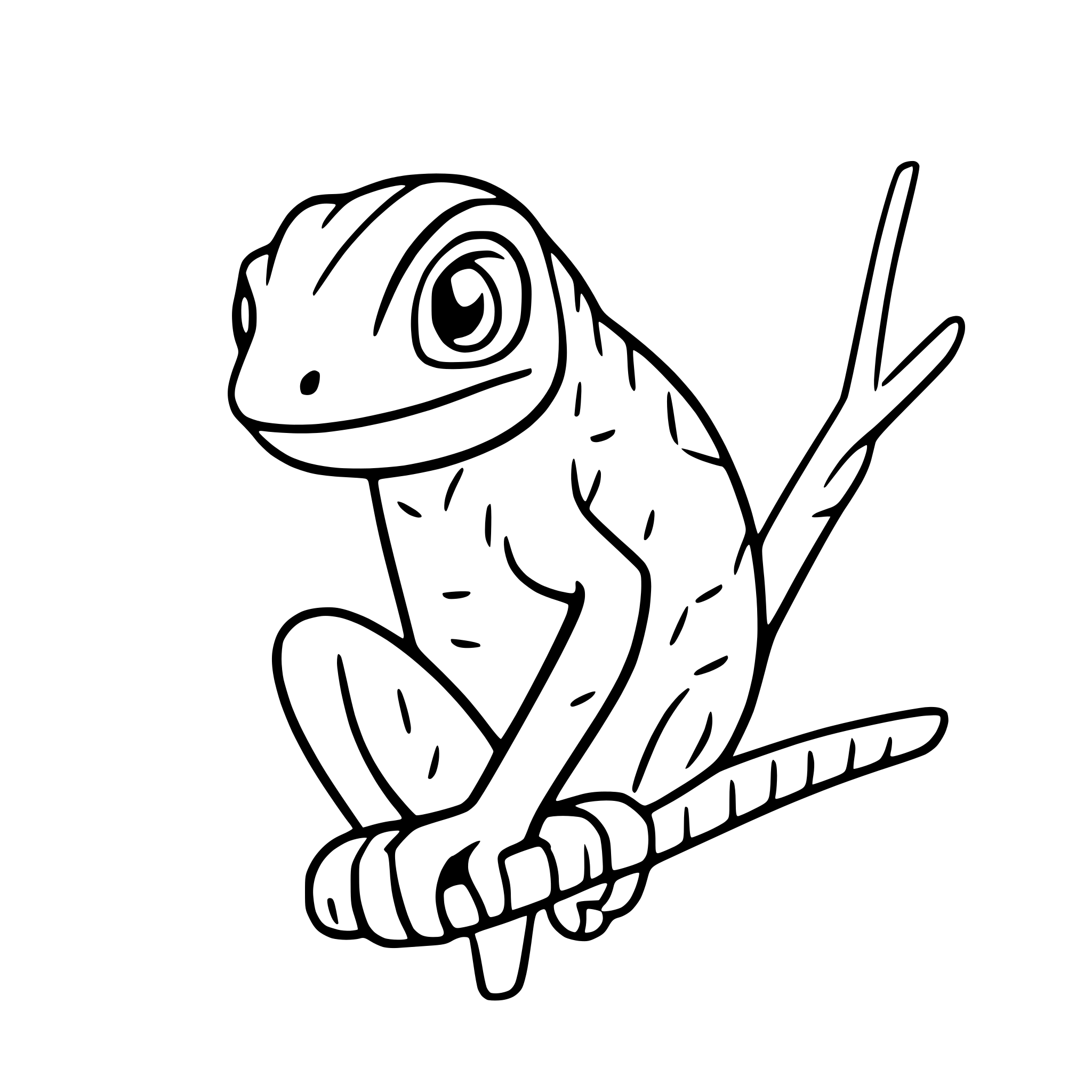 AI-generated SVG of 'chameleon on a branch'