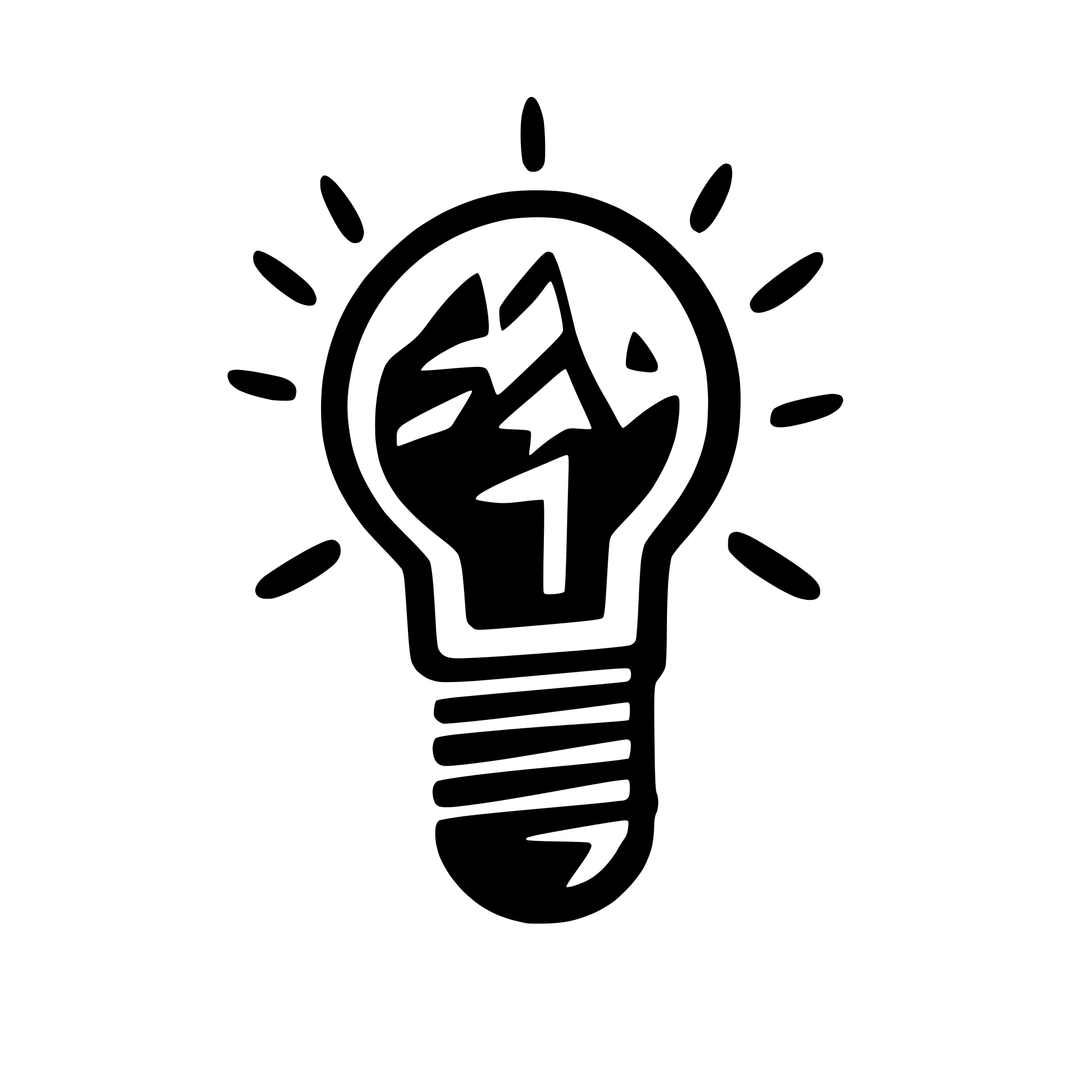 AI-generated SVG of 'light bulb icon that is radiating light rays'