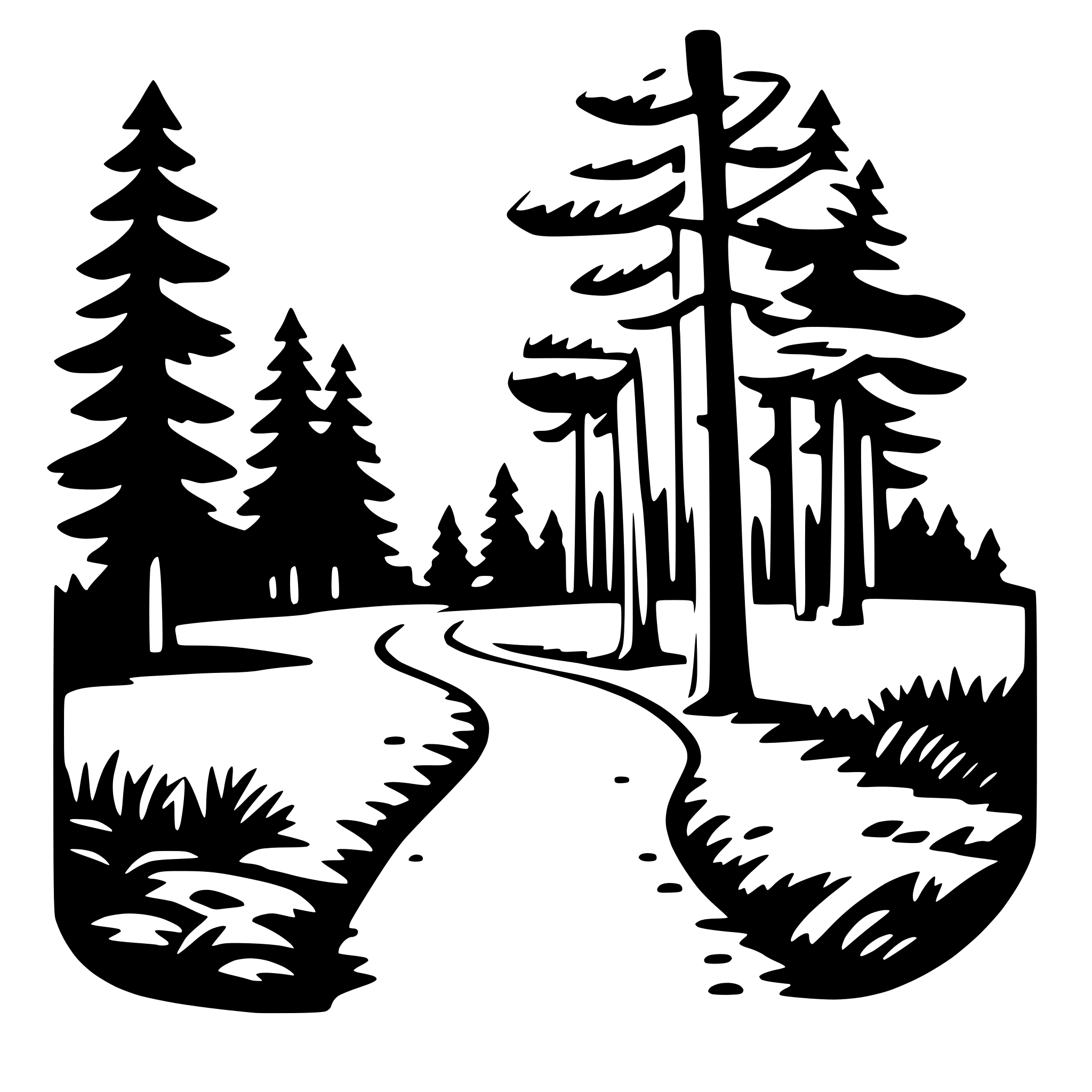 AI-generated SVG of a forest hike