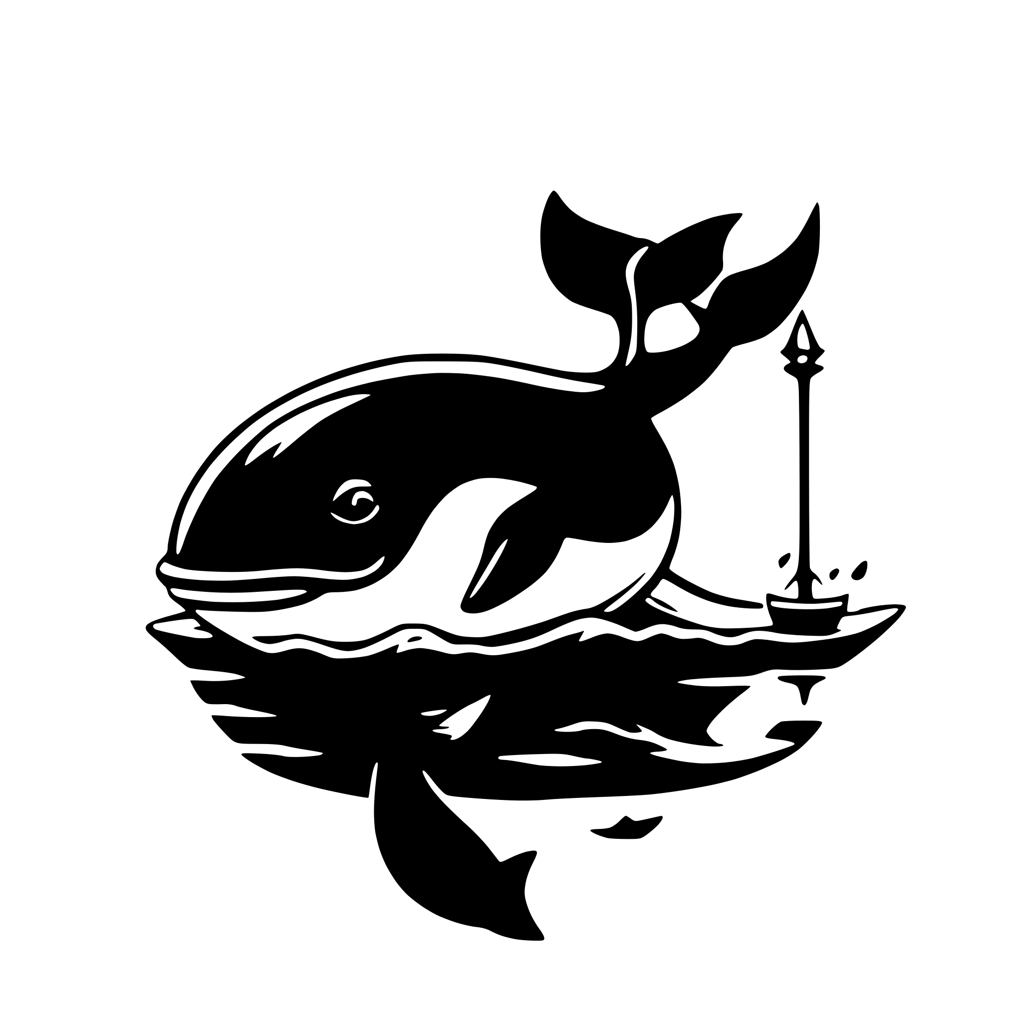 AI-generated SVG of a a cute animated whale, holding a mage staff and a lute AI-generated SVG of a a cute animated whale, holding a mage staff and a lute