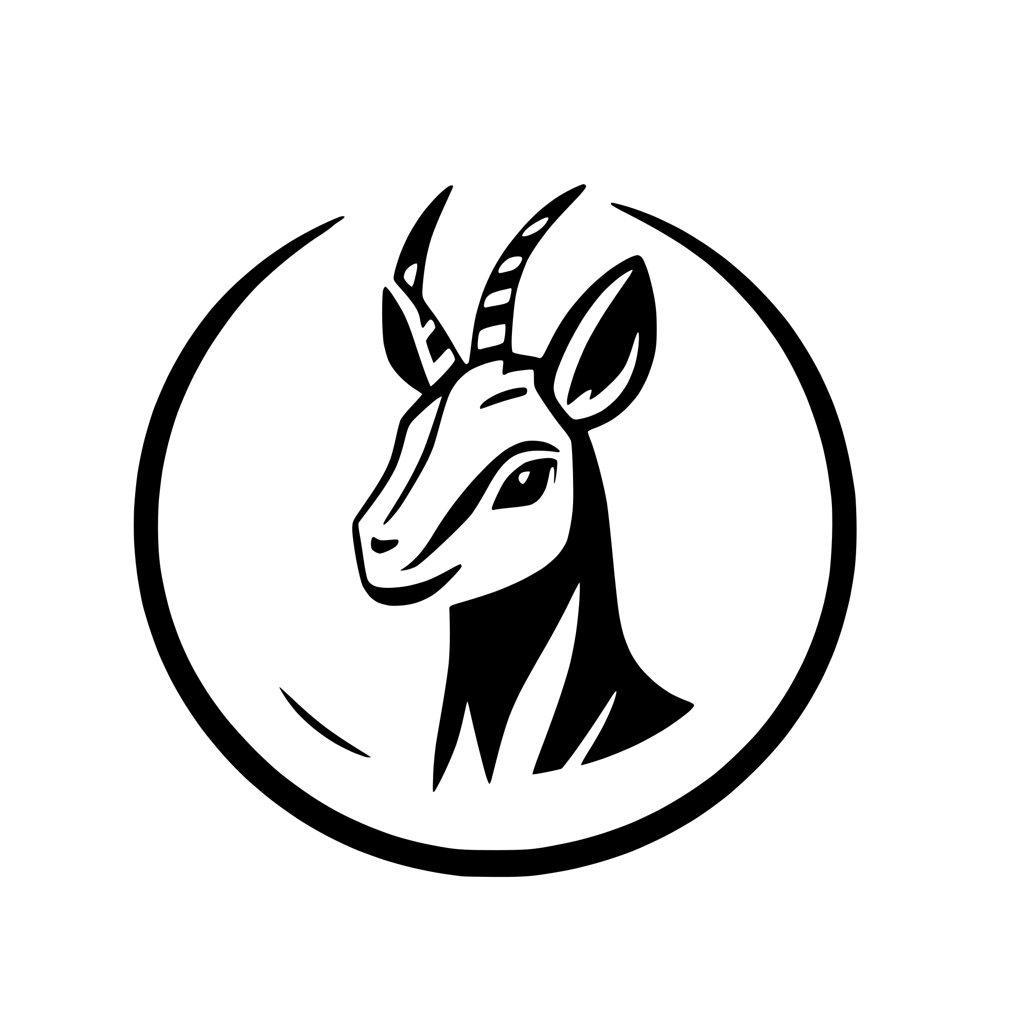 AI-generated SVG of a gazelle head silhouette inside a circle