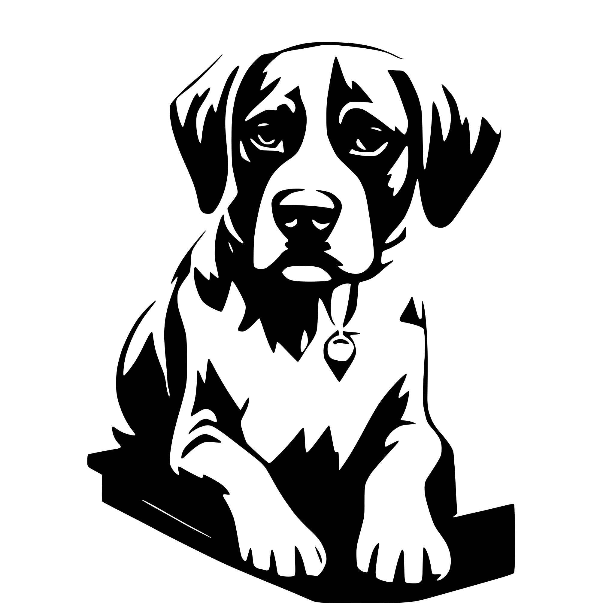 AI-generated SVG of a geometry boxer dog
