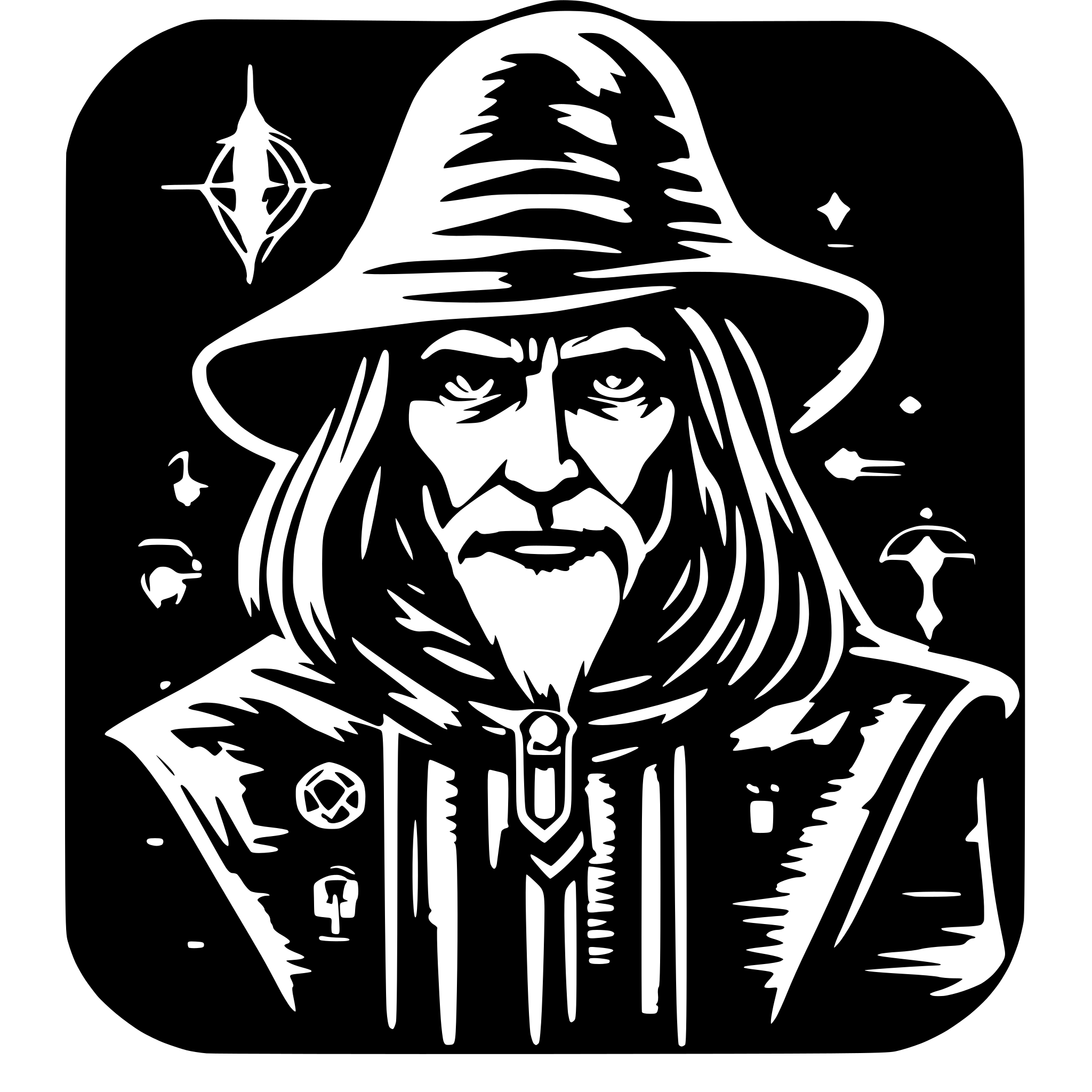 AI-generated SVG of 'wizard drawn with circuits'