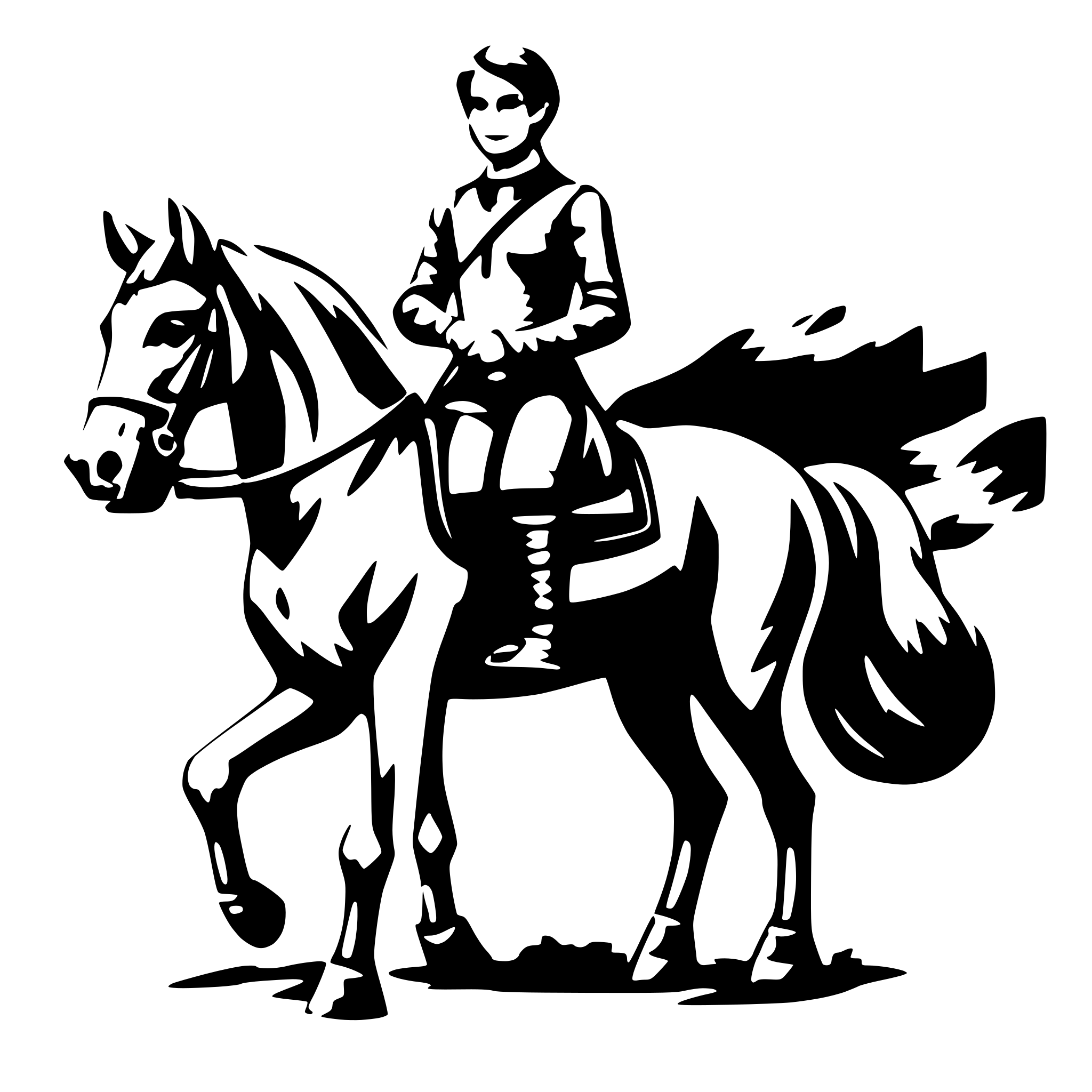 AI-generated SVG of 'man on a horse'