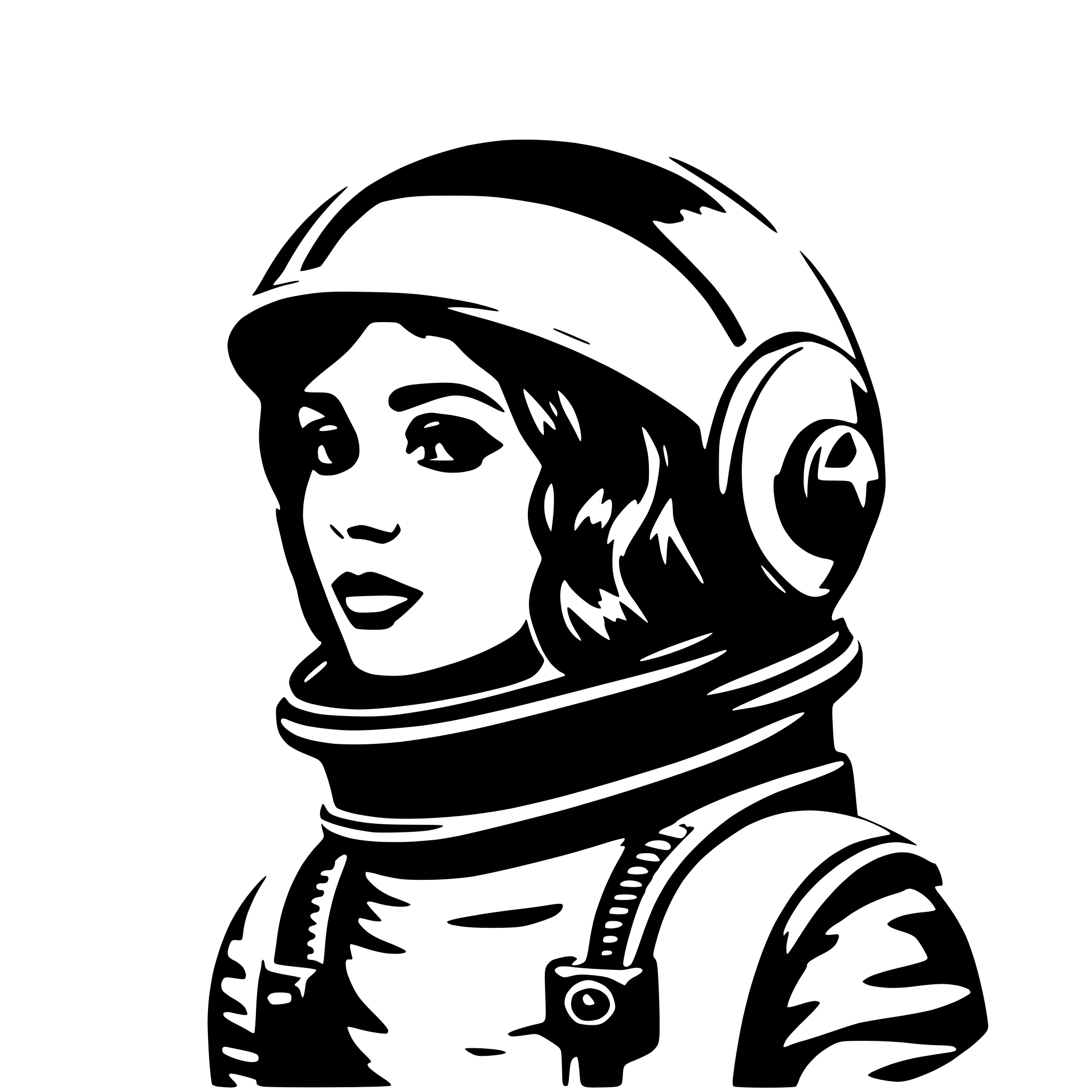 AI-generated SVG of 'female cosmonauta'