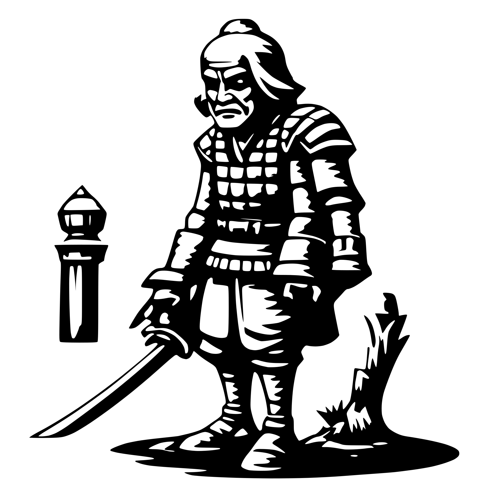 AI-generated SVG of 'old samuari'