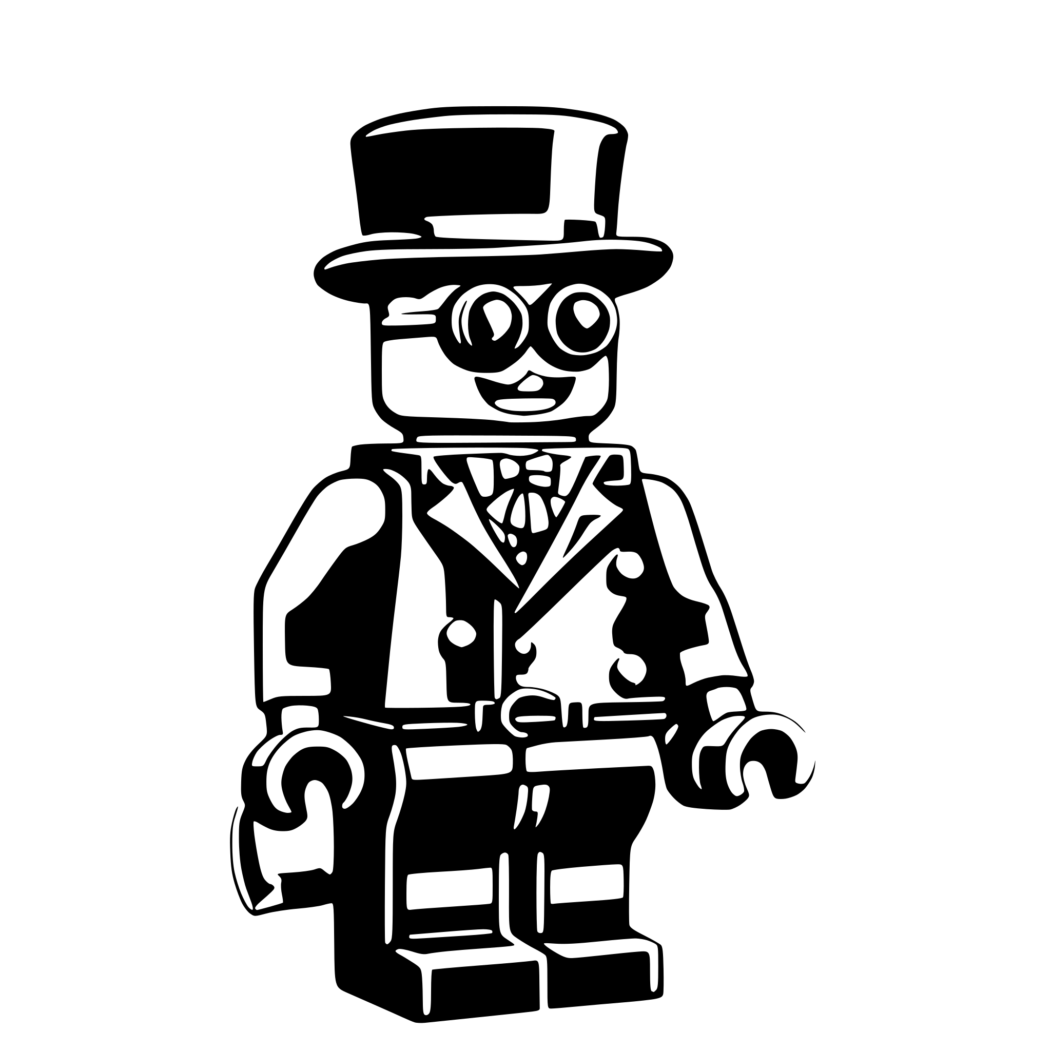 AI-generated SVG of 'steampunk lego minifigure with monocle'