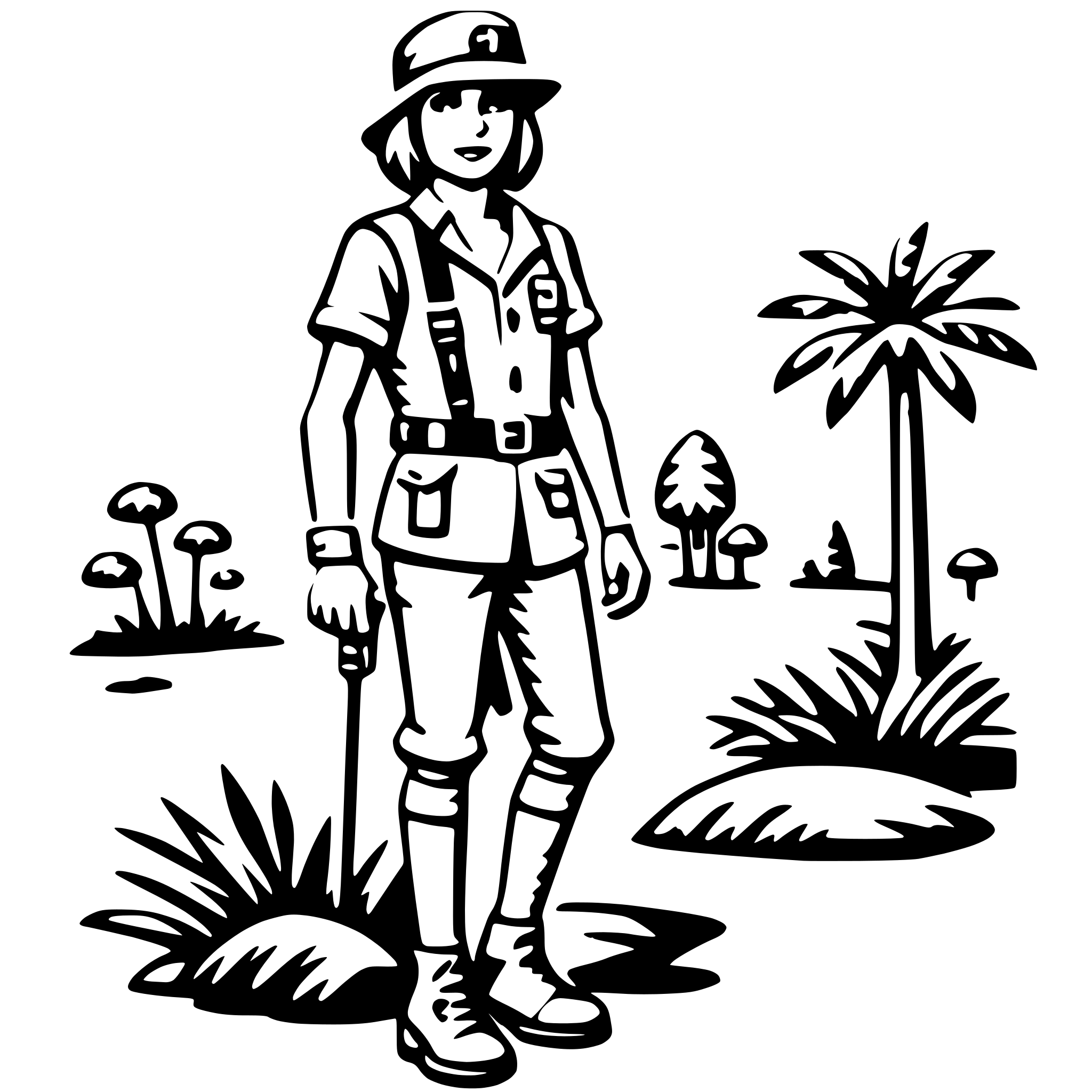 AI-generated SVG of 'jungle explorer'
