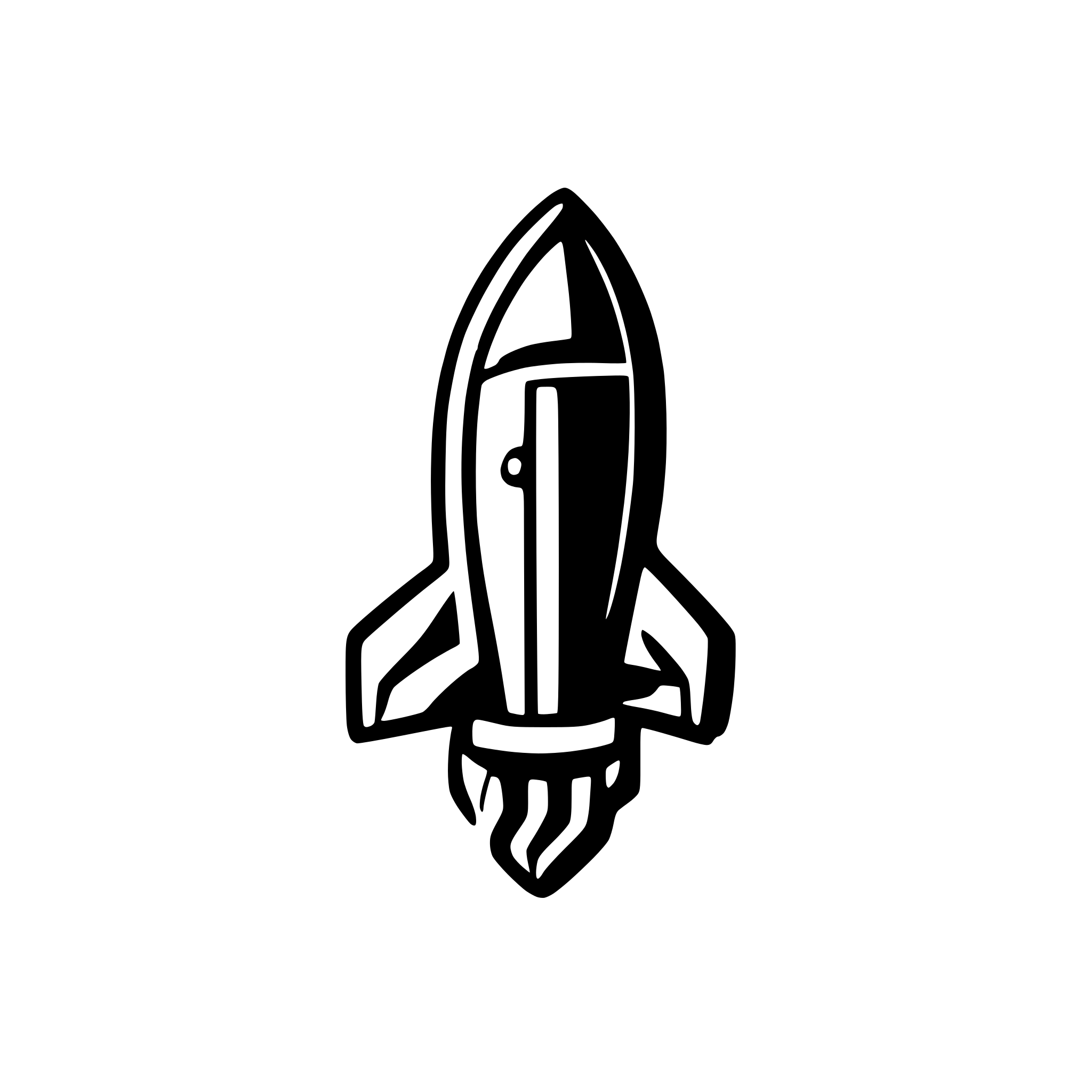 AI-generated SVG of 'rocket in s letter'