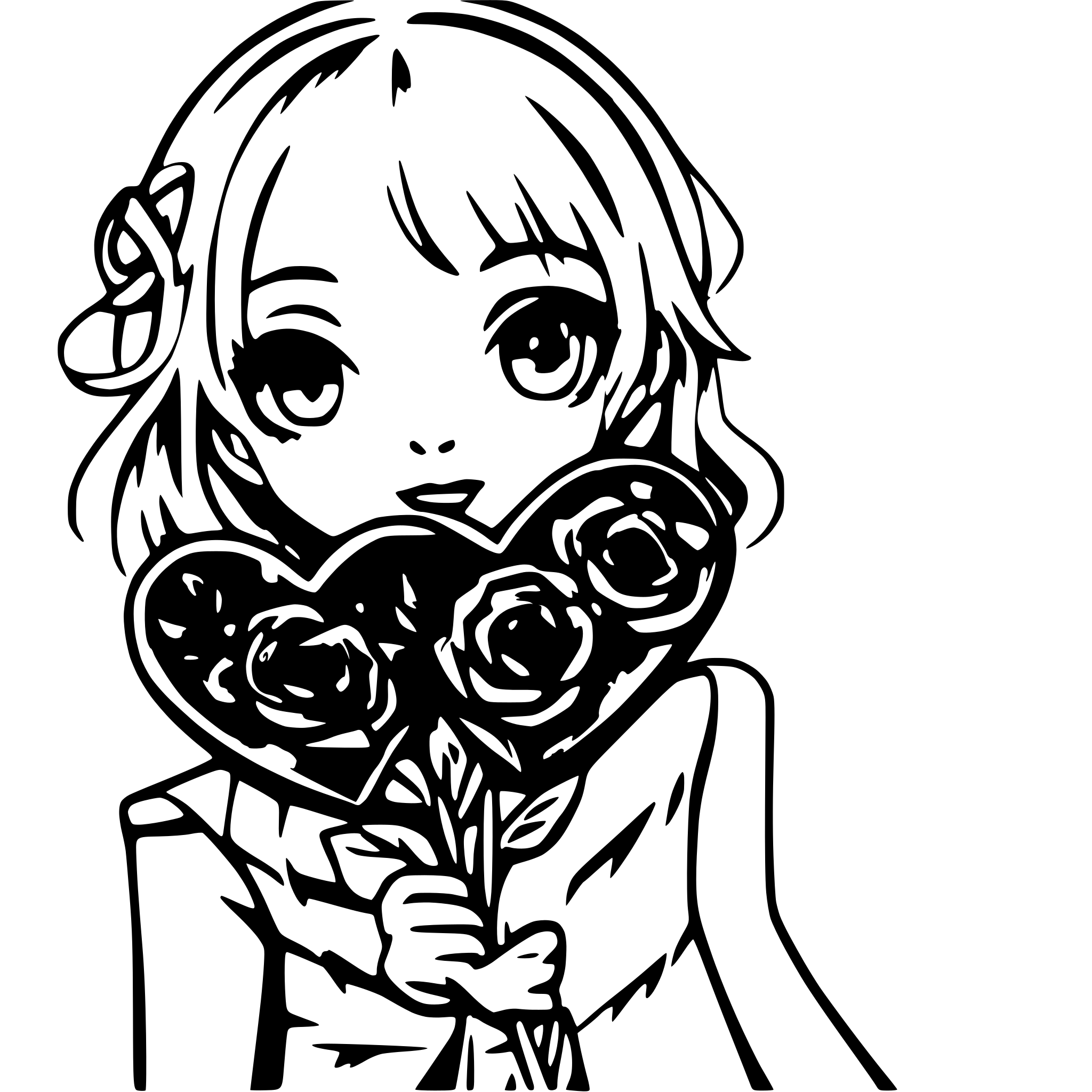 AI-generated SVG of a roses hearts love