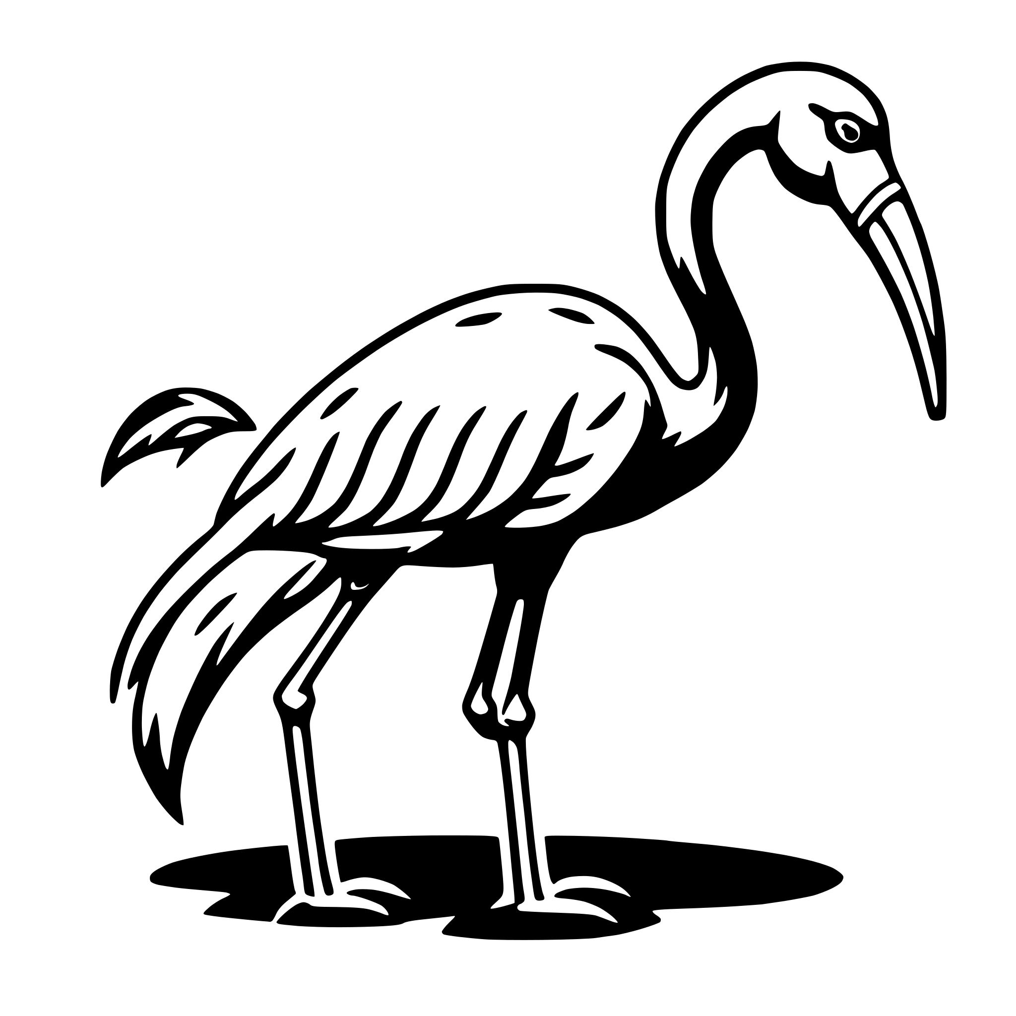 AI-generated SVG of 'flamingo'