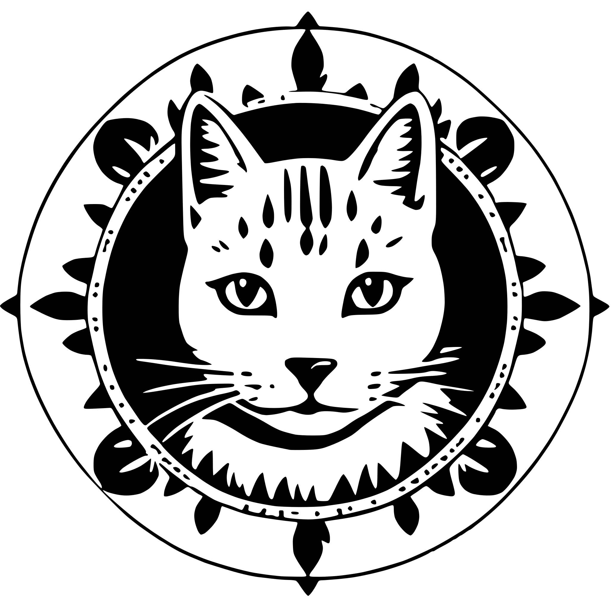 AI-generated SVG of 'cat mandala'