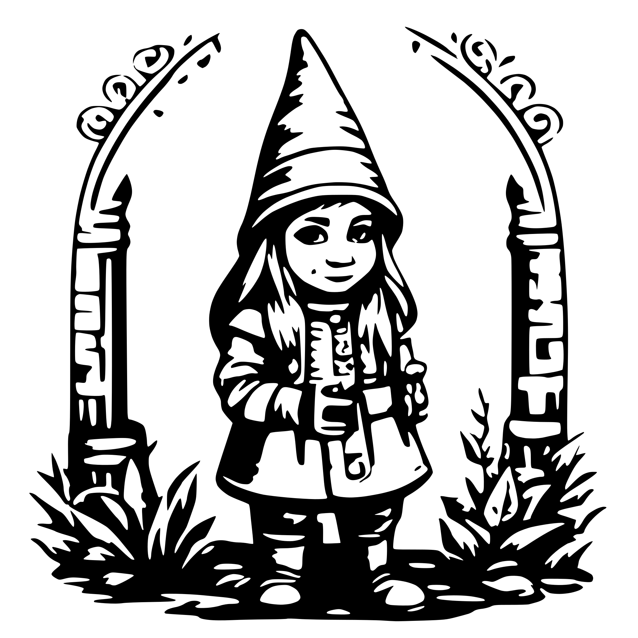 AI-generated SVG of a female gnome