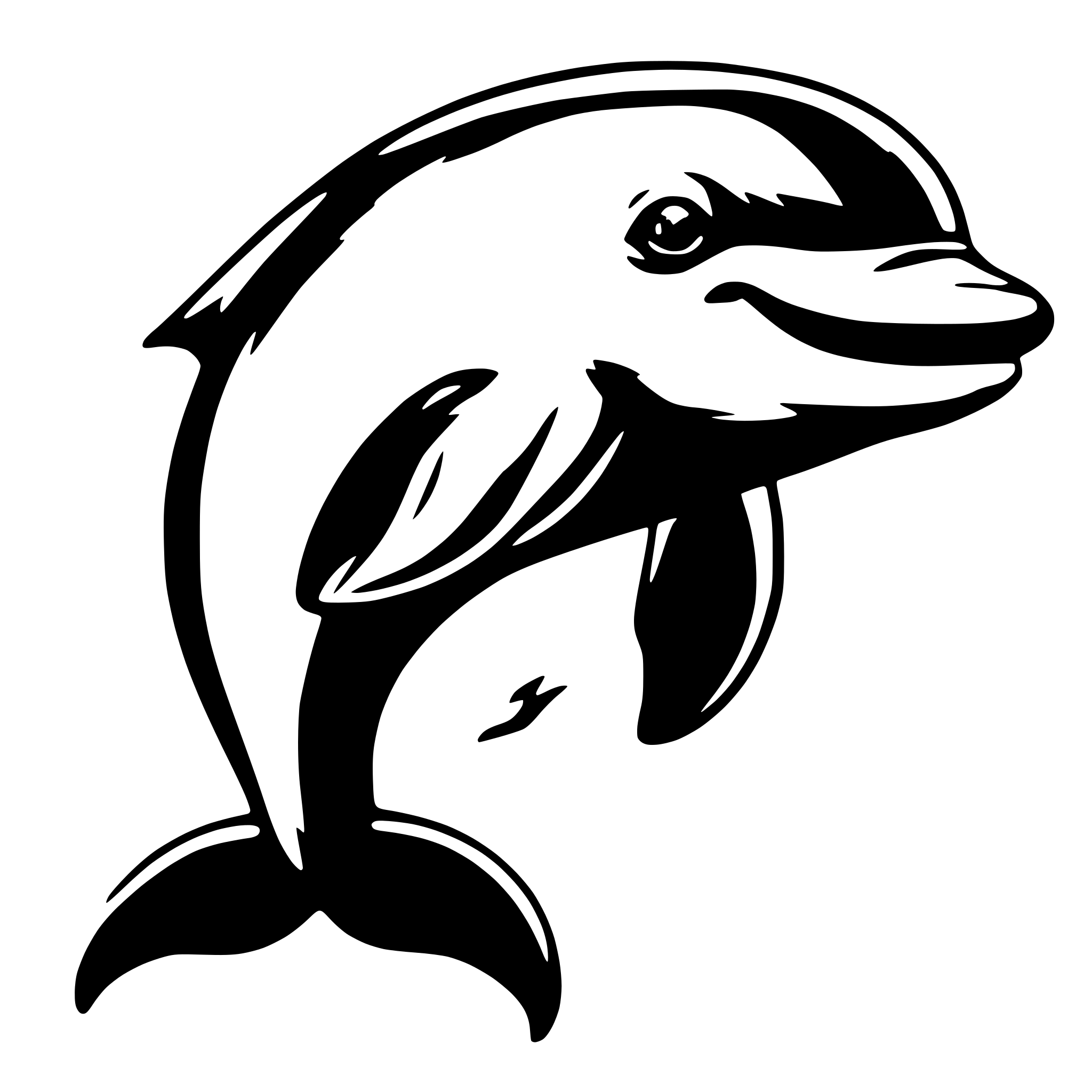 AI-generated SVG of a Dolphin. Cute.