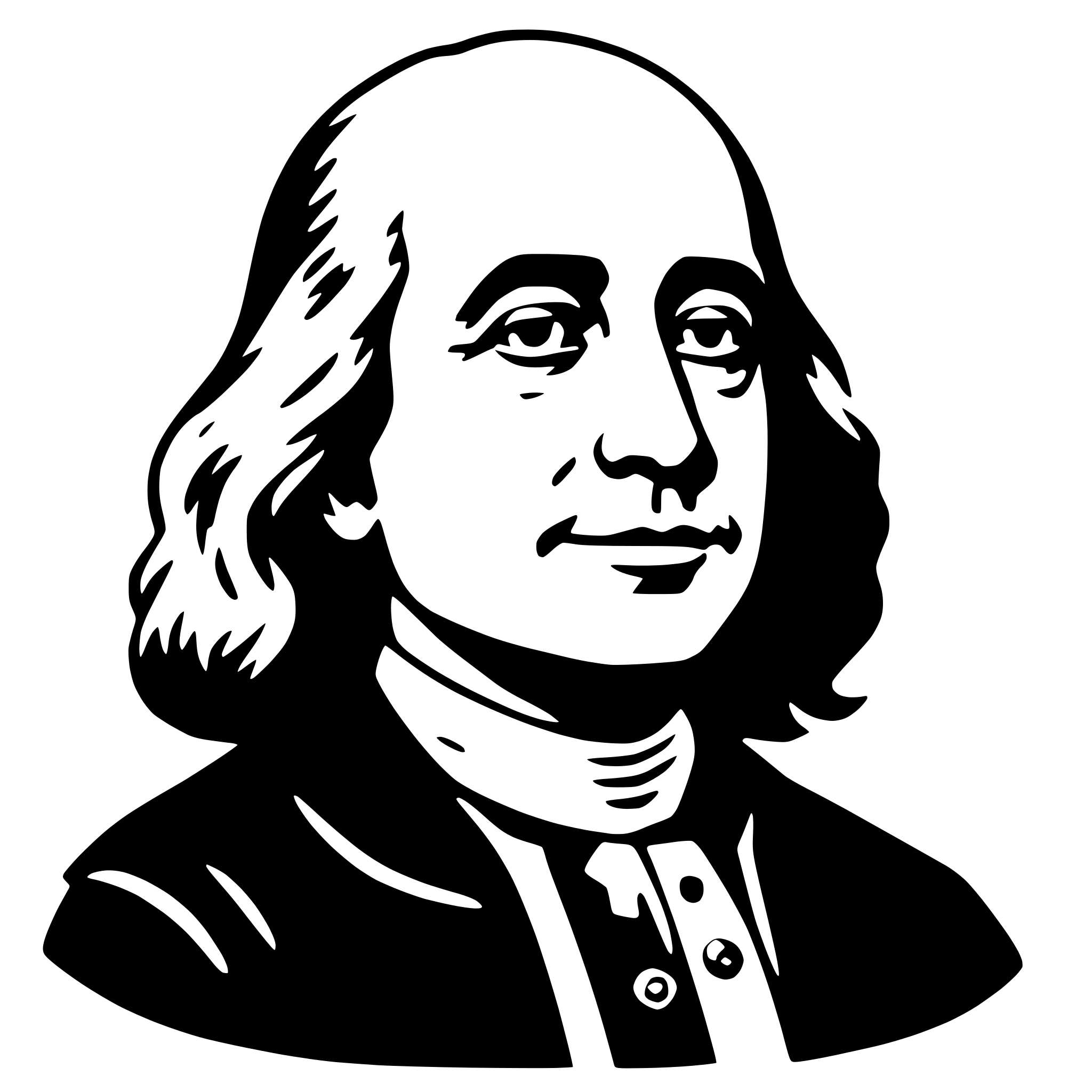 AI-generated SVG of a benjamin franklin