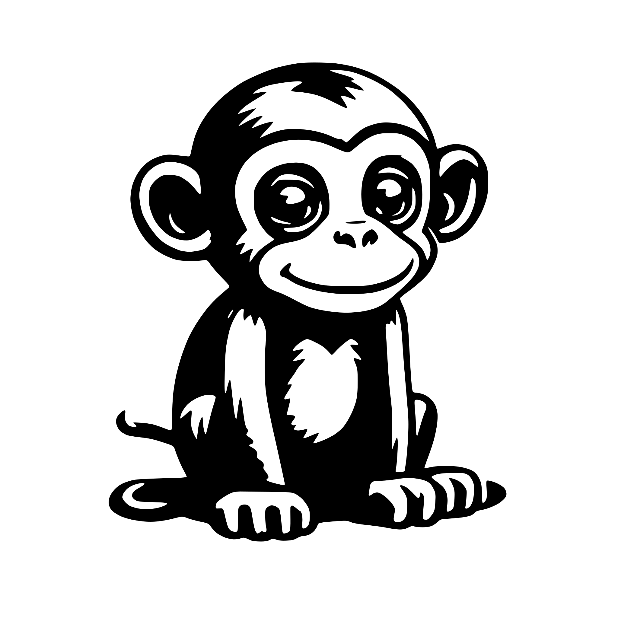 AI-generated SVG of 'cute monkey sprite'