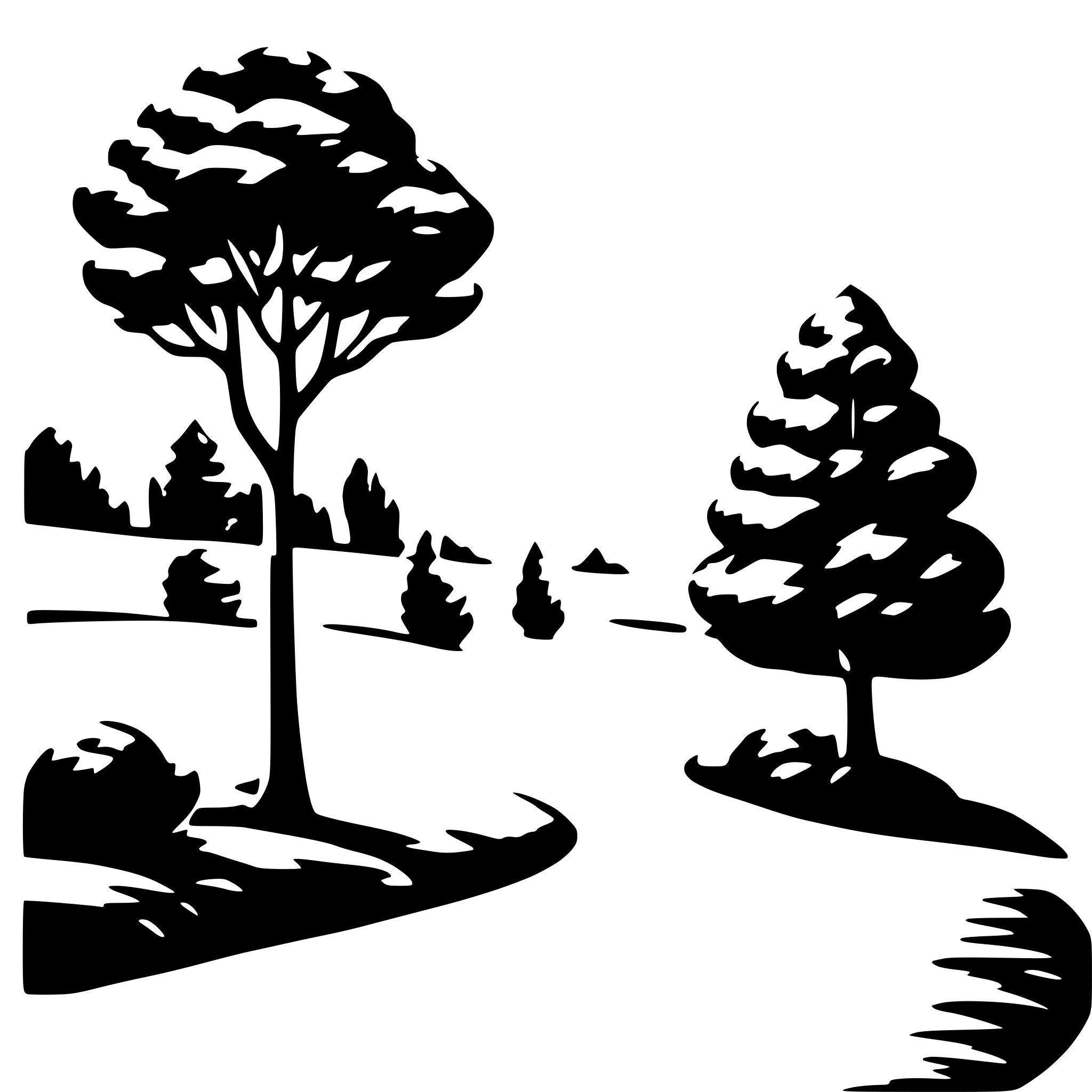 AI-generated SVG of 'low detail, landscape, simple, trees'