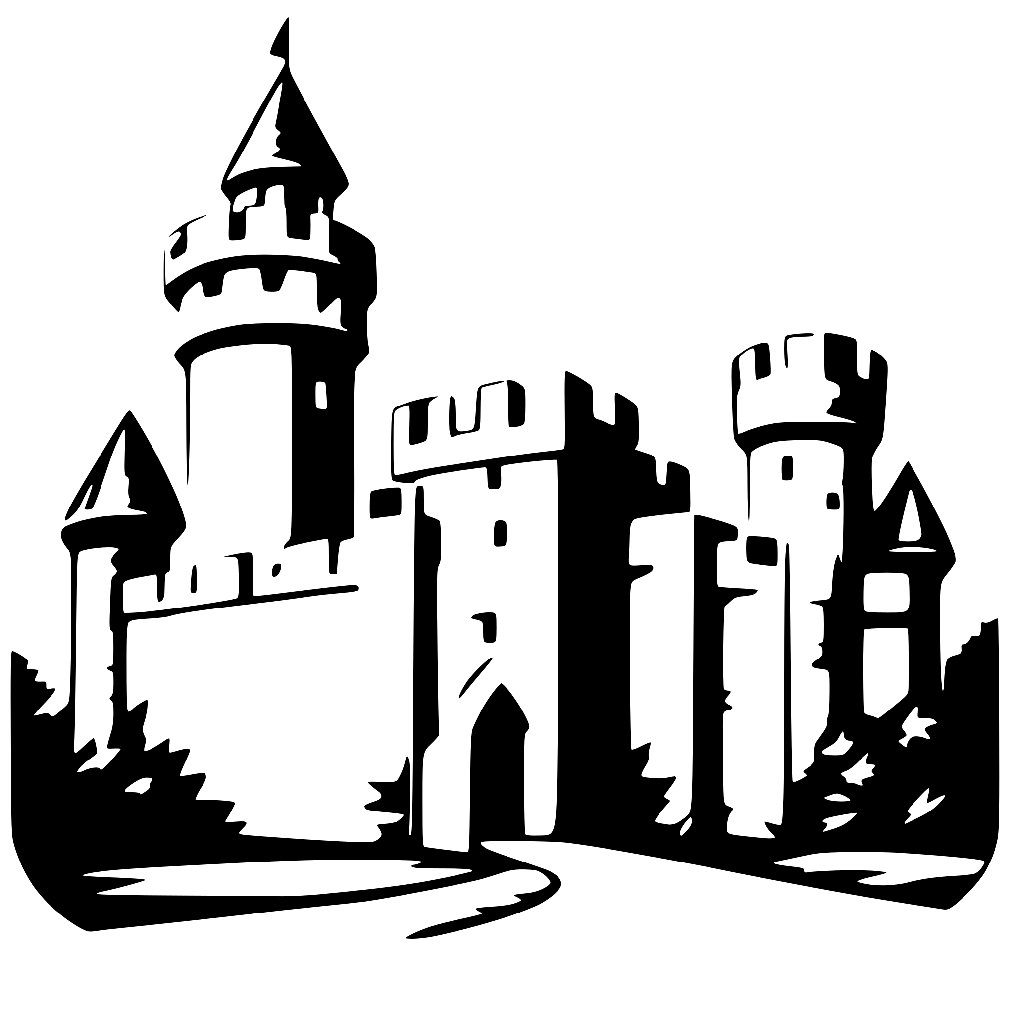 AI-generated SVG of '2d simple castle wall'