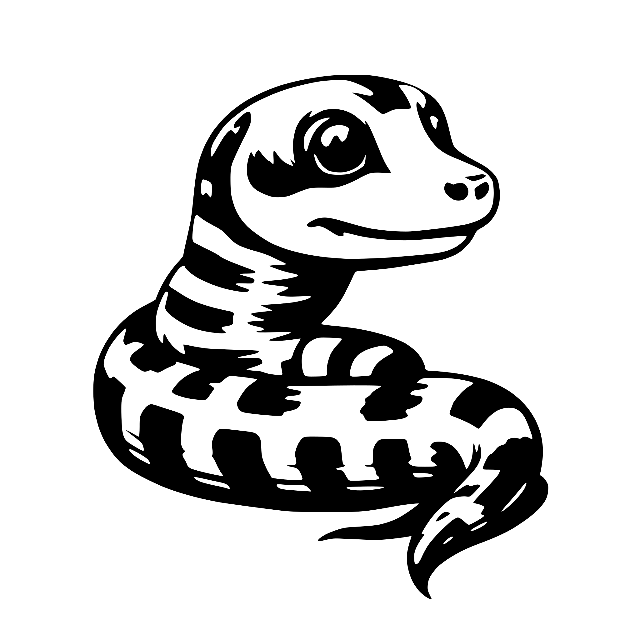 AI-generated SVG of 'a cute snake'