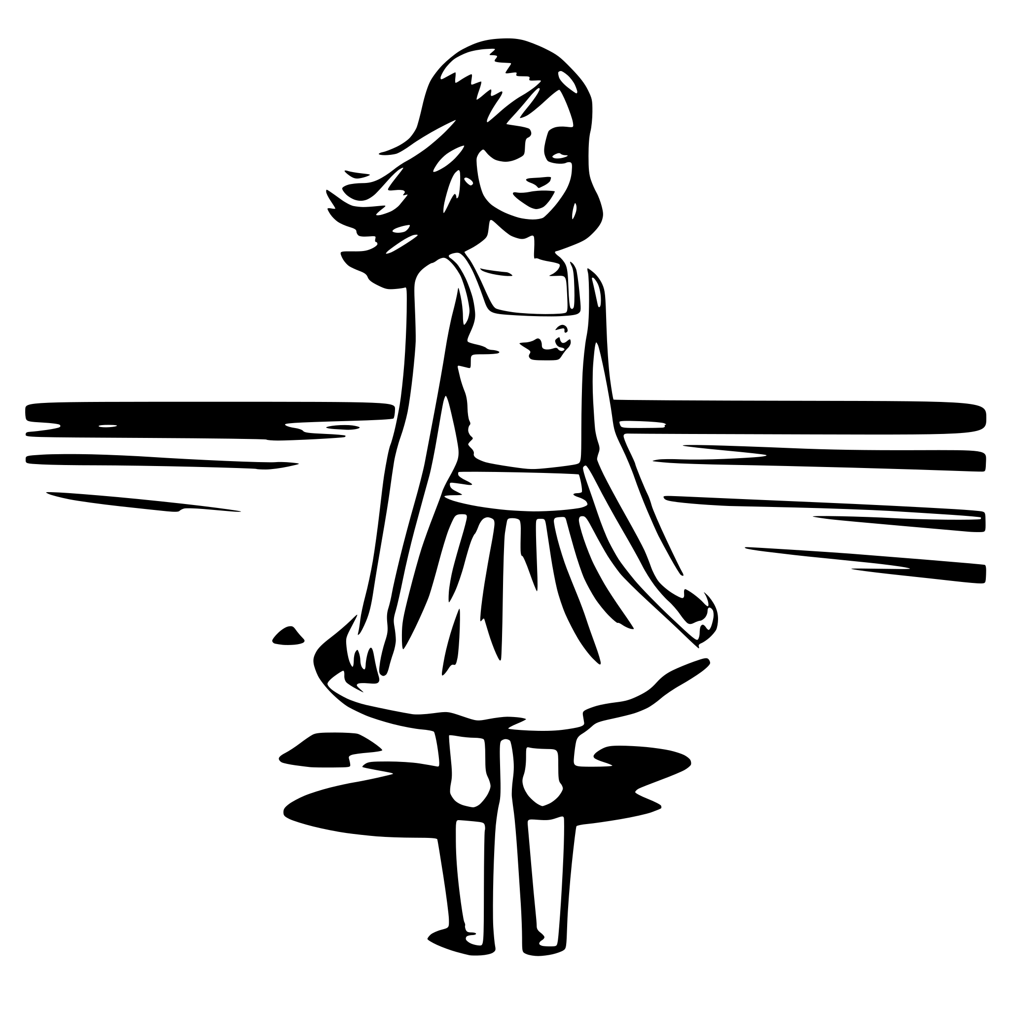 AI-generated SVG of 'A girl the beach'