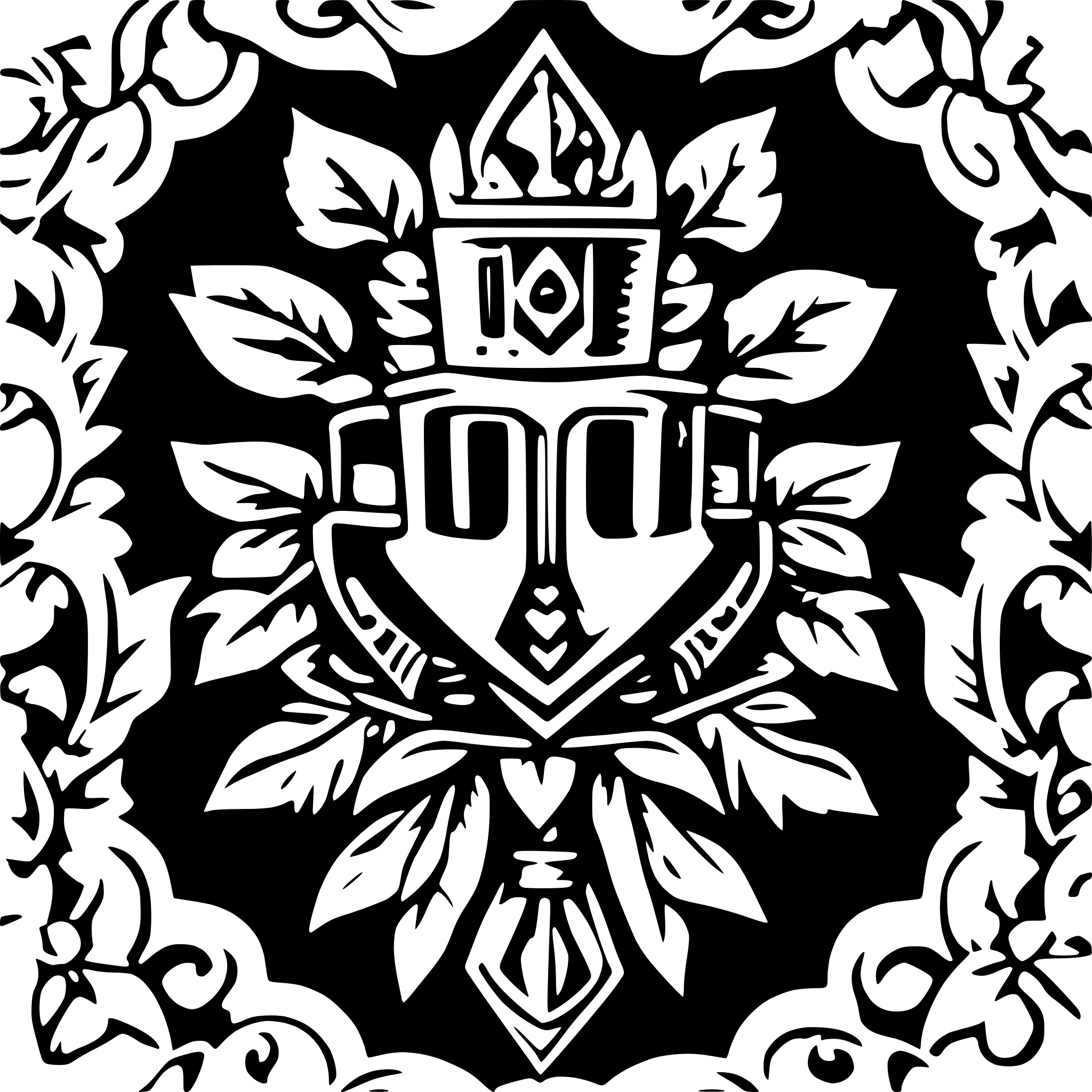 AI-generated SVG of a Floral armor pattern