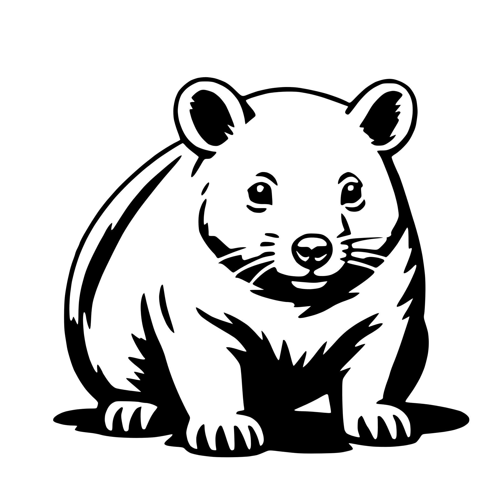 The SVG shows a stylized, cartoon-like depiction of a hedgehog. The hedgehog is sitting upright on its hind legs, with its front paws extended forward. It has a round body, a long snout, and a pair of large, round eyes. The hedgehog's quills are not detailed in this SVG. The background is plain and does not interact with the hedgehog. The SVG is simple and does not depict any actions or interactions between objects. 