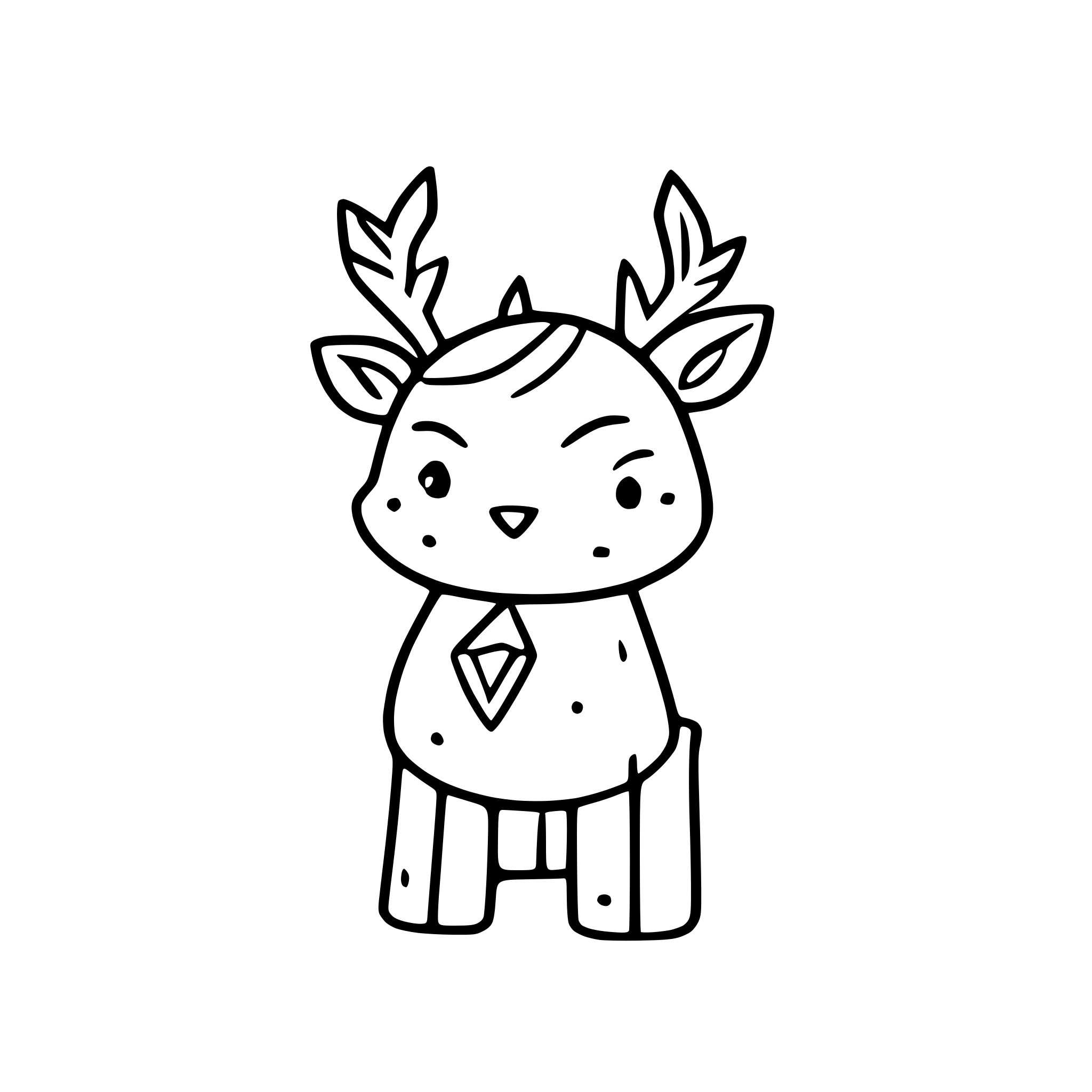 AI-generated SVG of a reindeer baby line art calligraphy cute for christmas card hand drawn