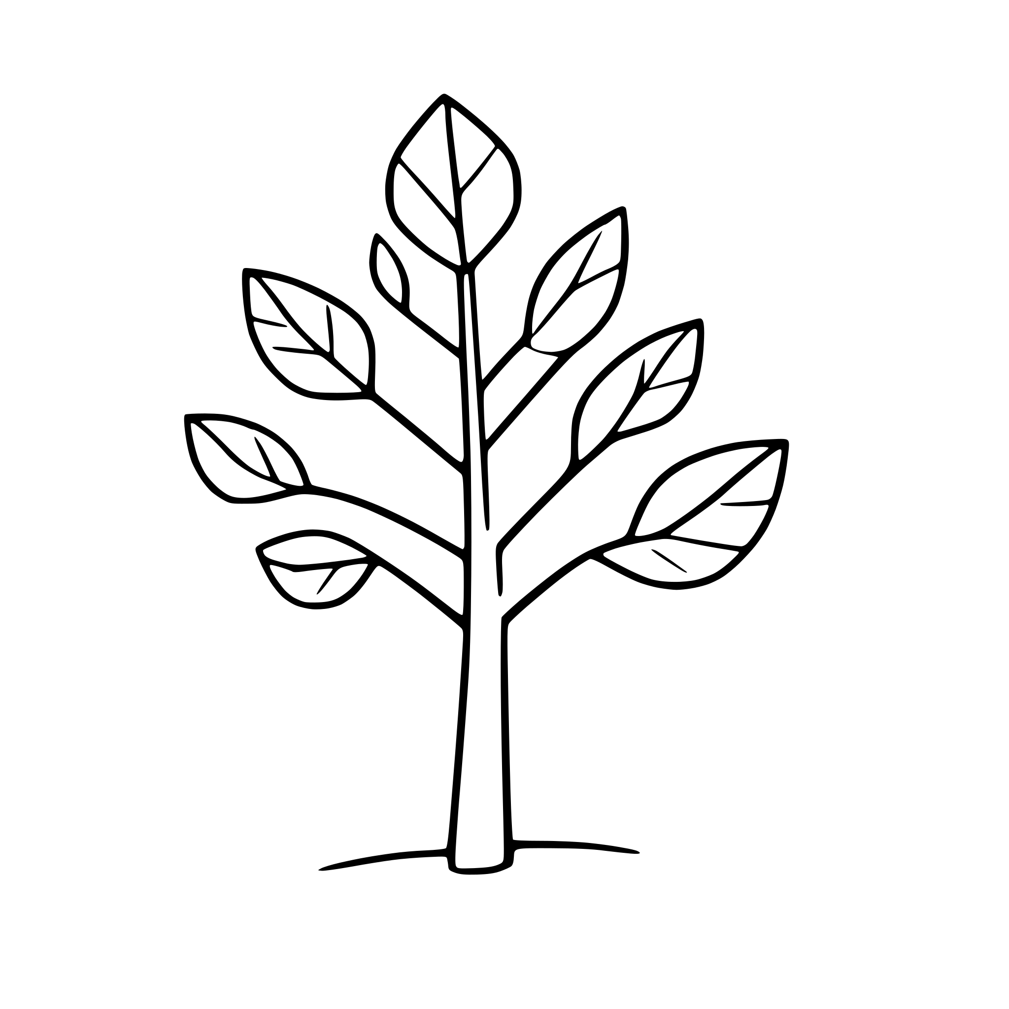 AI-generated SVG of 'minimalist tree with leaves'