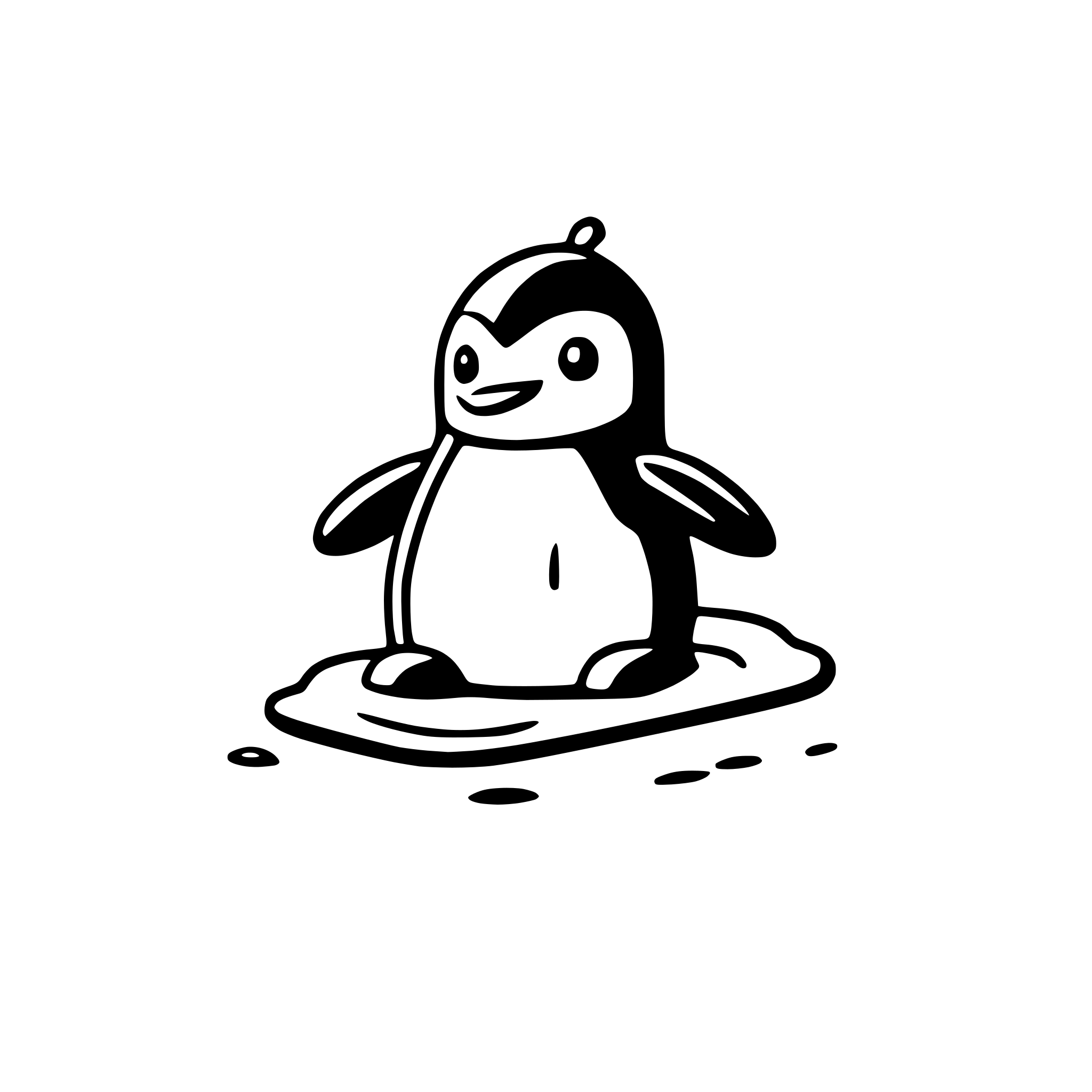 AI-generated SVG of 'penguin sliding on ice'