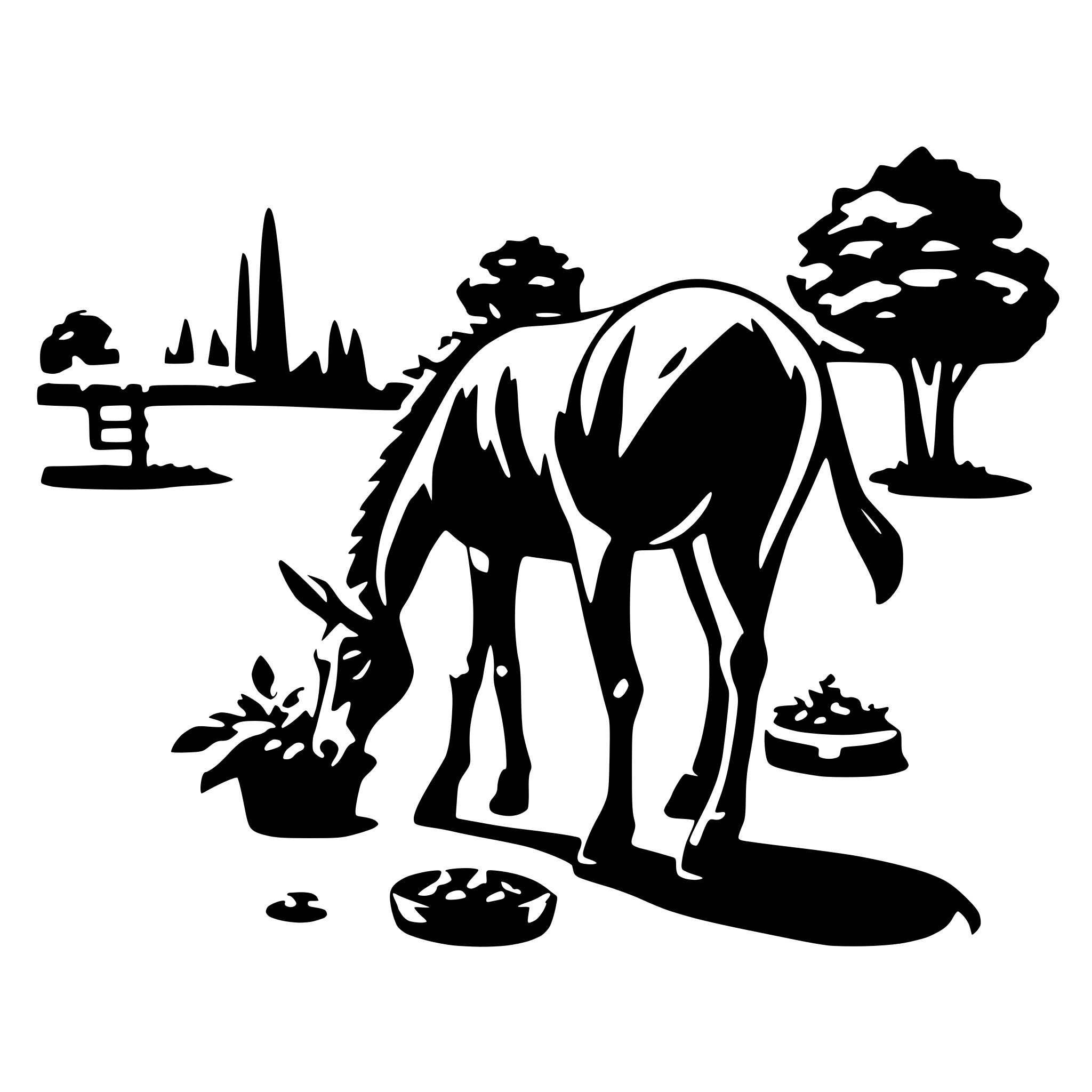 AI-generated SVG of a donkey feeding place