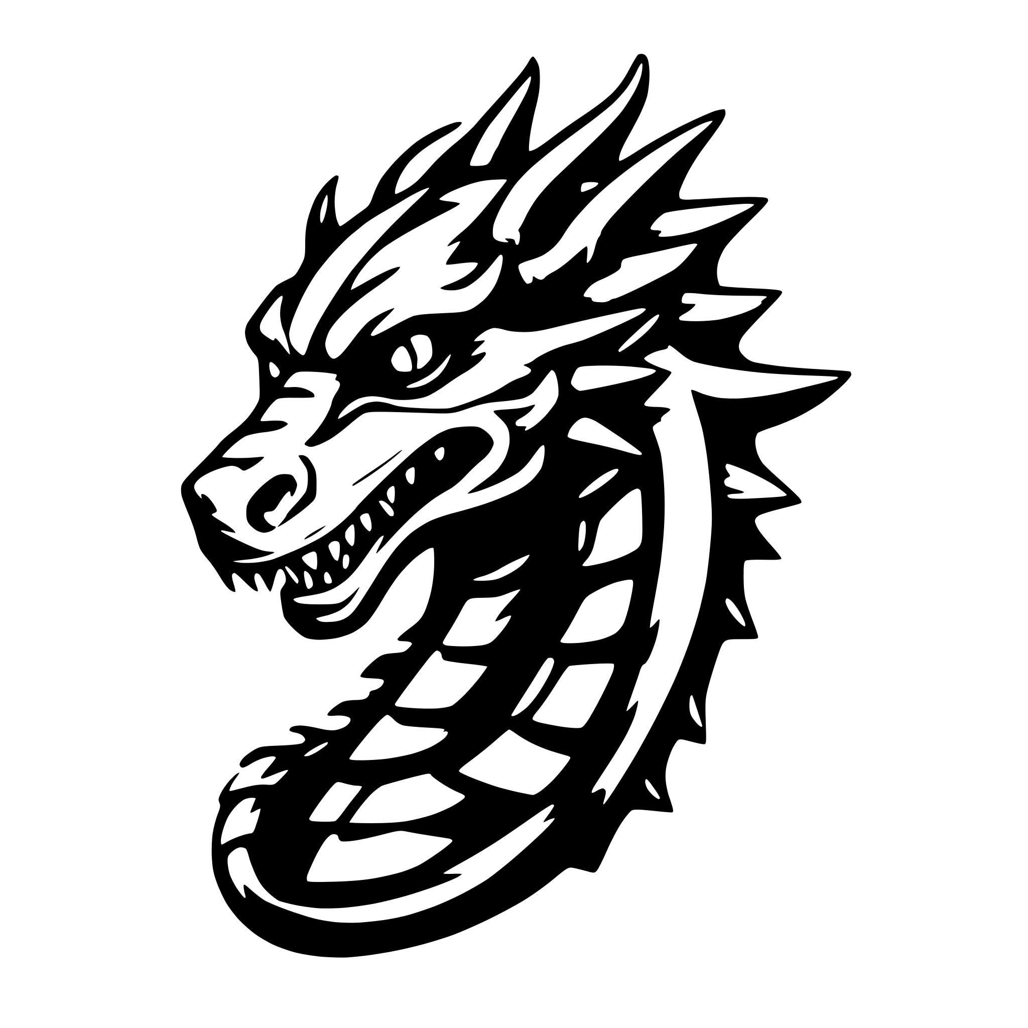AI-generated SVG of 'tête de Dragon'