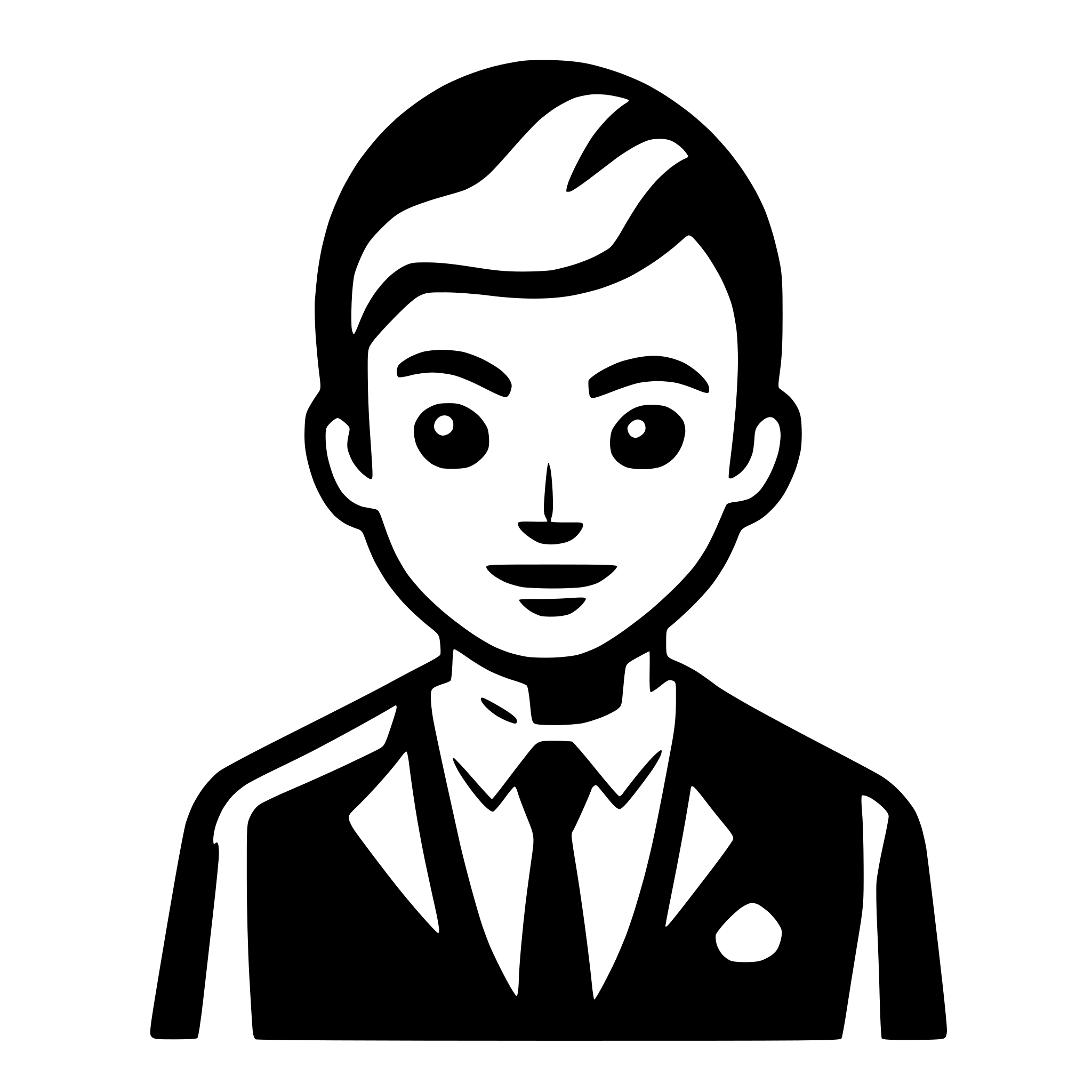 AI-generated SVG of a icon half adult man in suit