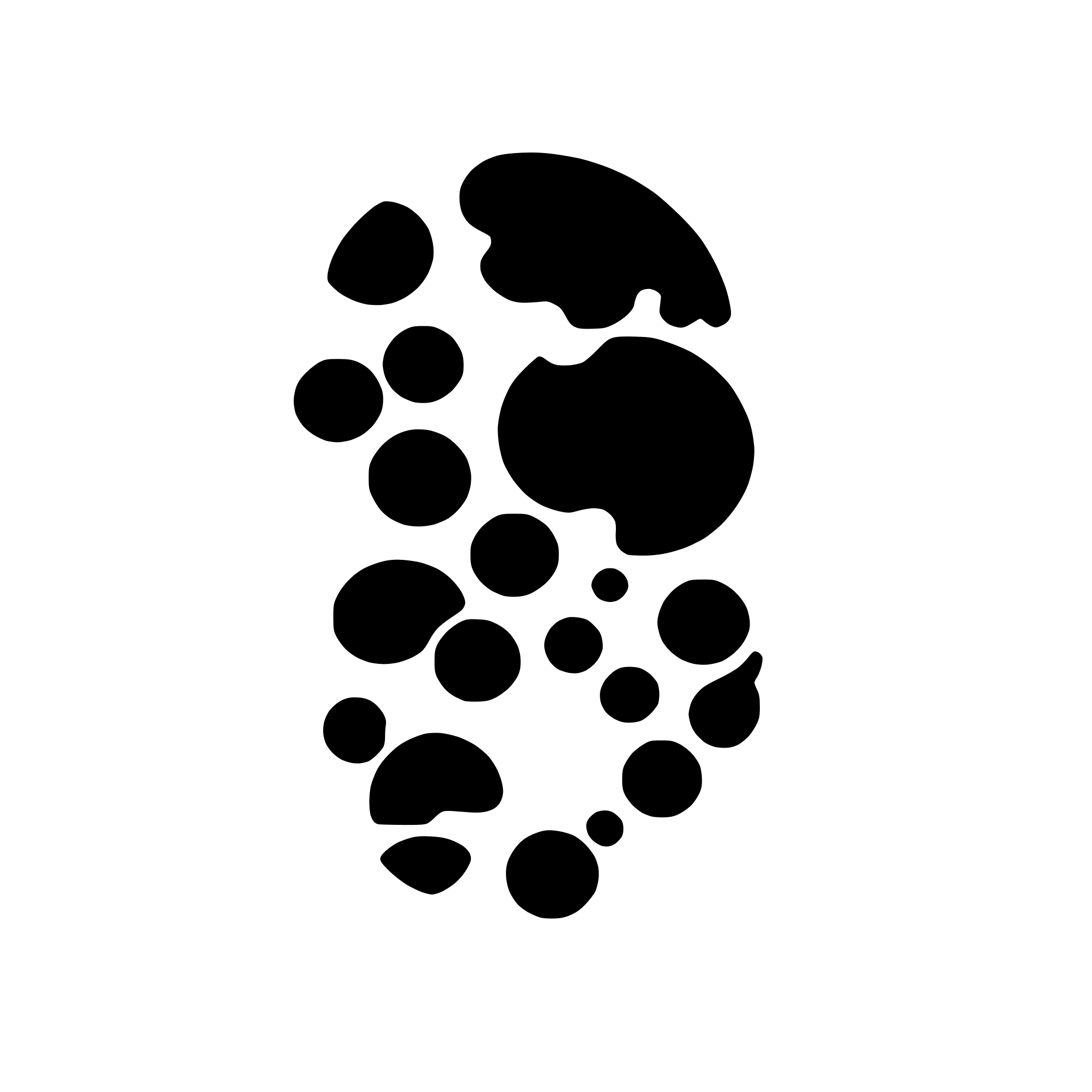 AI-generated SVG of 'paint palette with dots of paint'