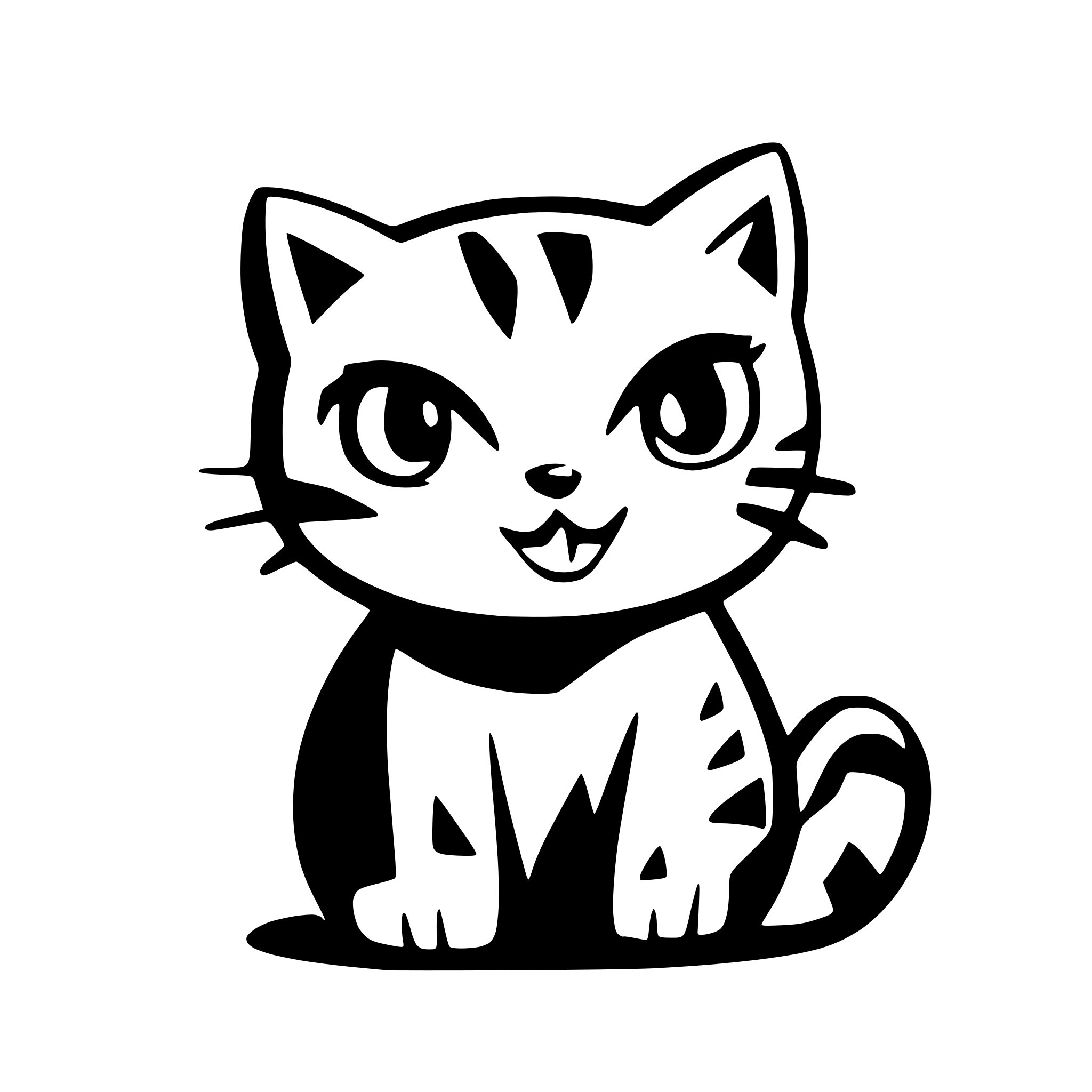 AI-generated SVG of 'Cut cat cartoon style'