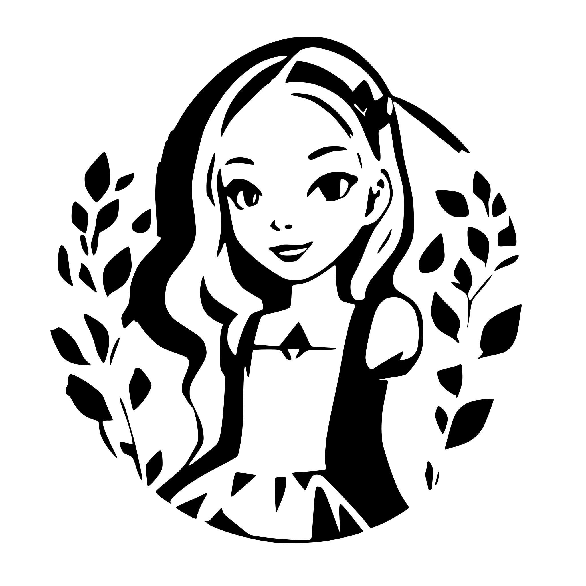 AI-generated SVG of a koyok alice in wonderland red and black