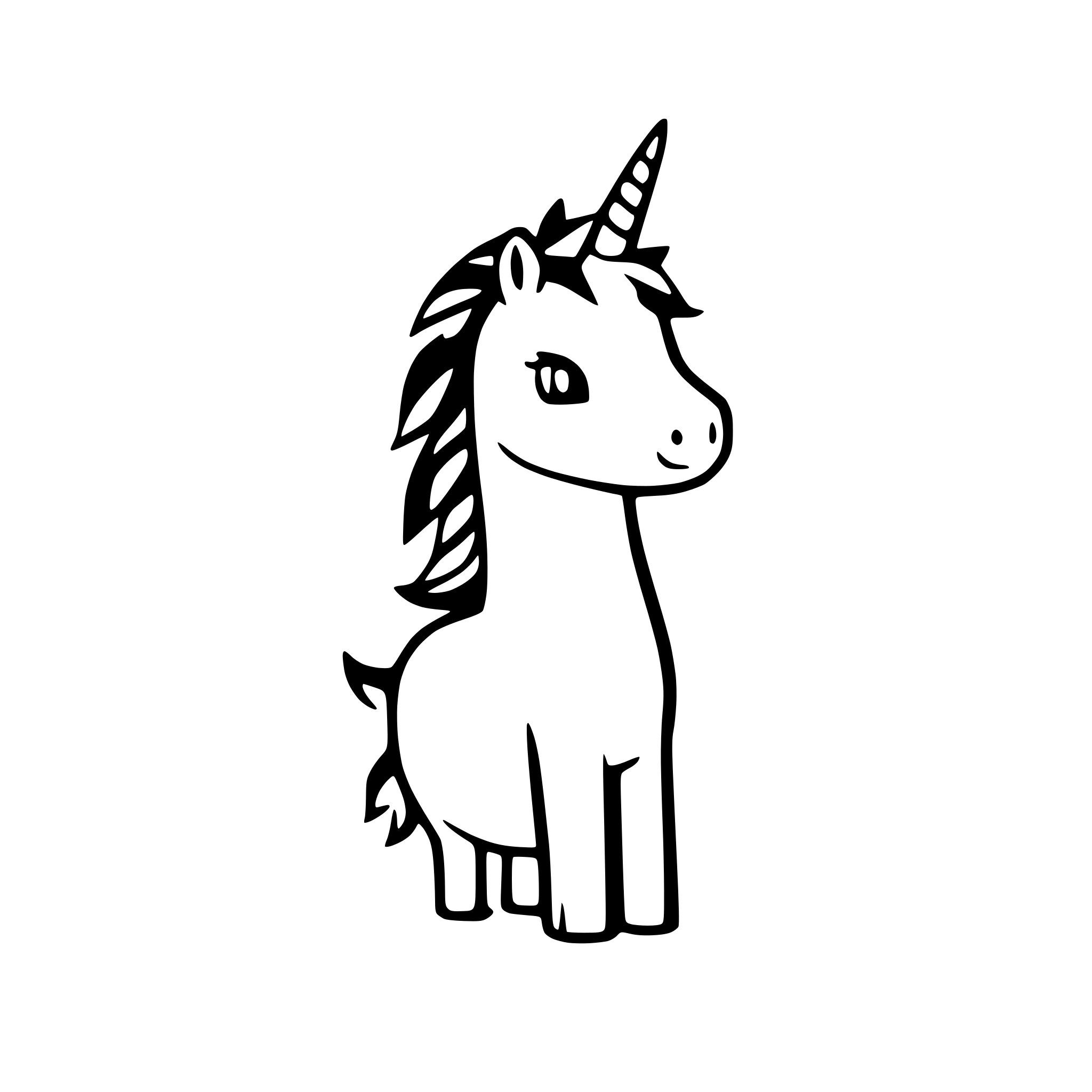 AI-generated SVG of a Cute unicorn silhouette