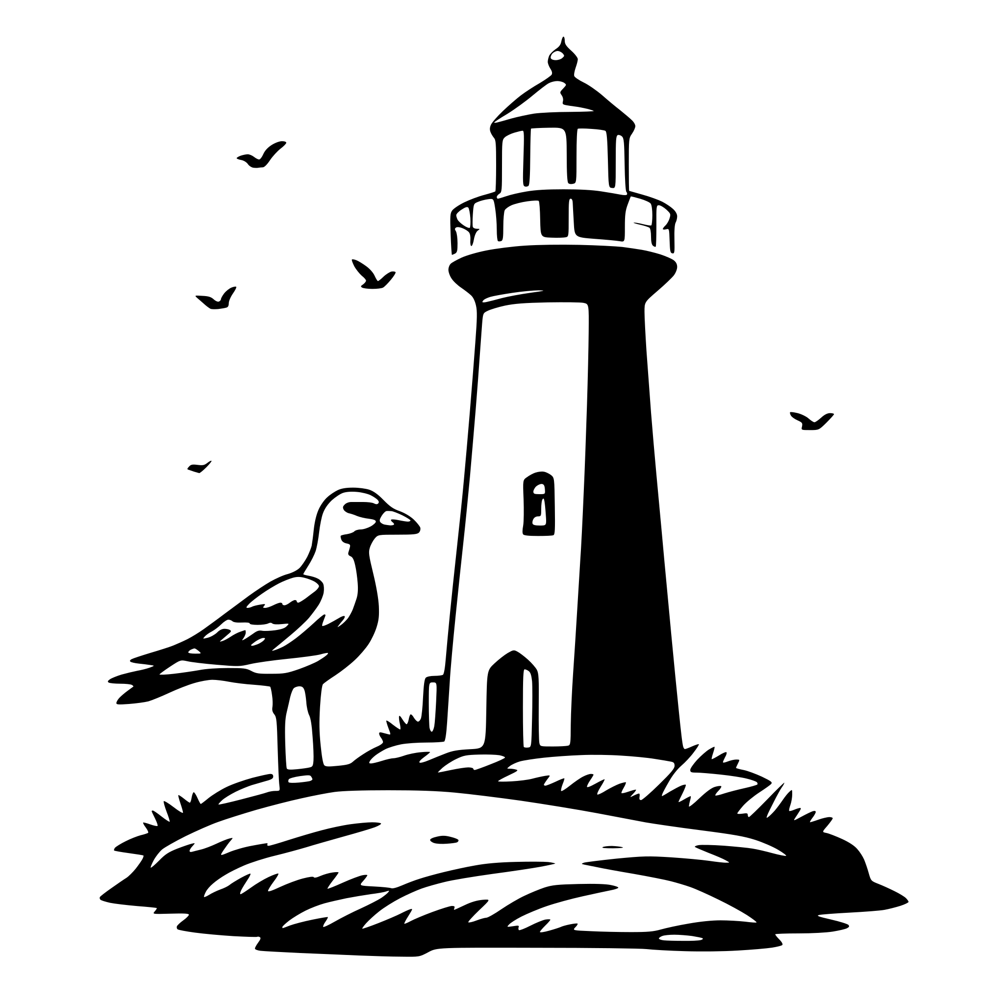 AI-generated SVG of a lighthouse and seagull