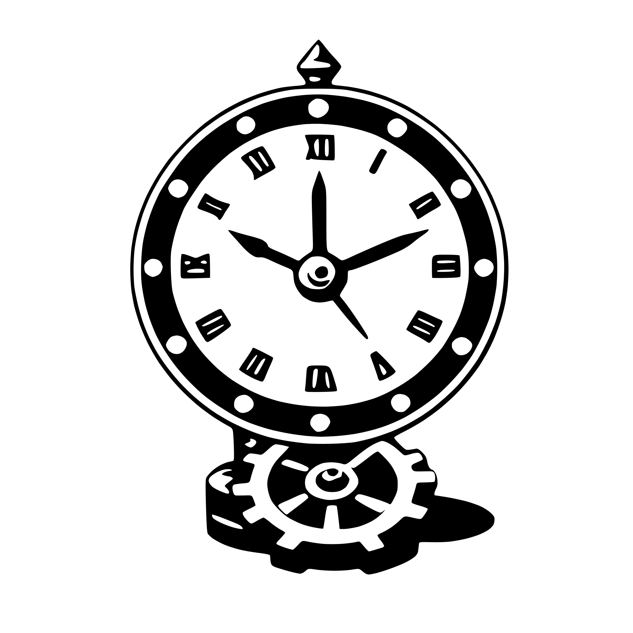 AI-generated SVG of a clock with gears