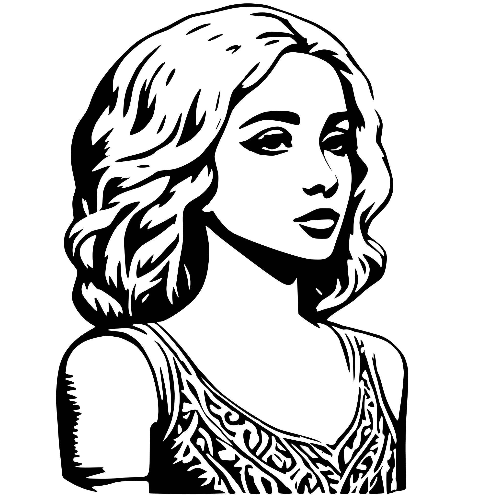 AI-generated SVG of a YOUNG BLOND GIRL METISSE EUROPEAN AND AFRICAN