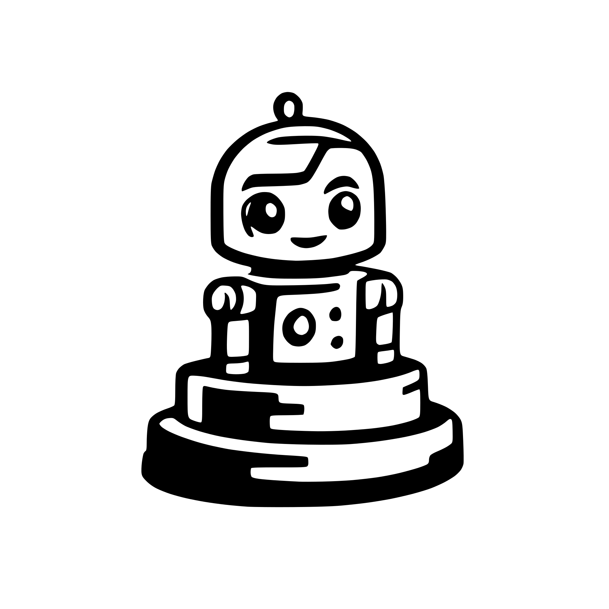 AI-generated SVG of a small icon, Robot sitting on an island
