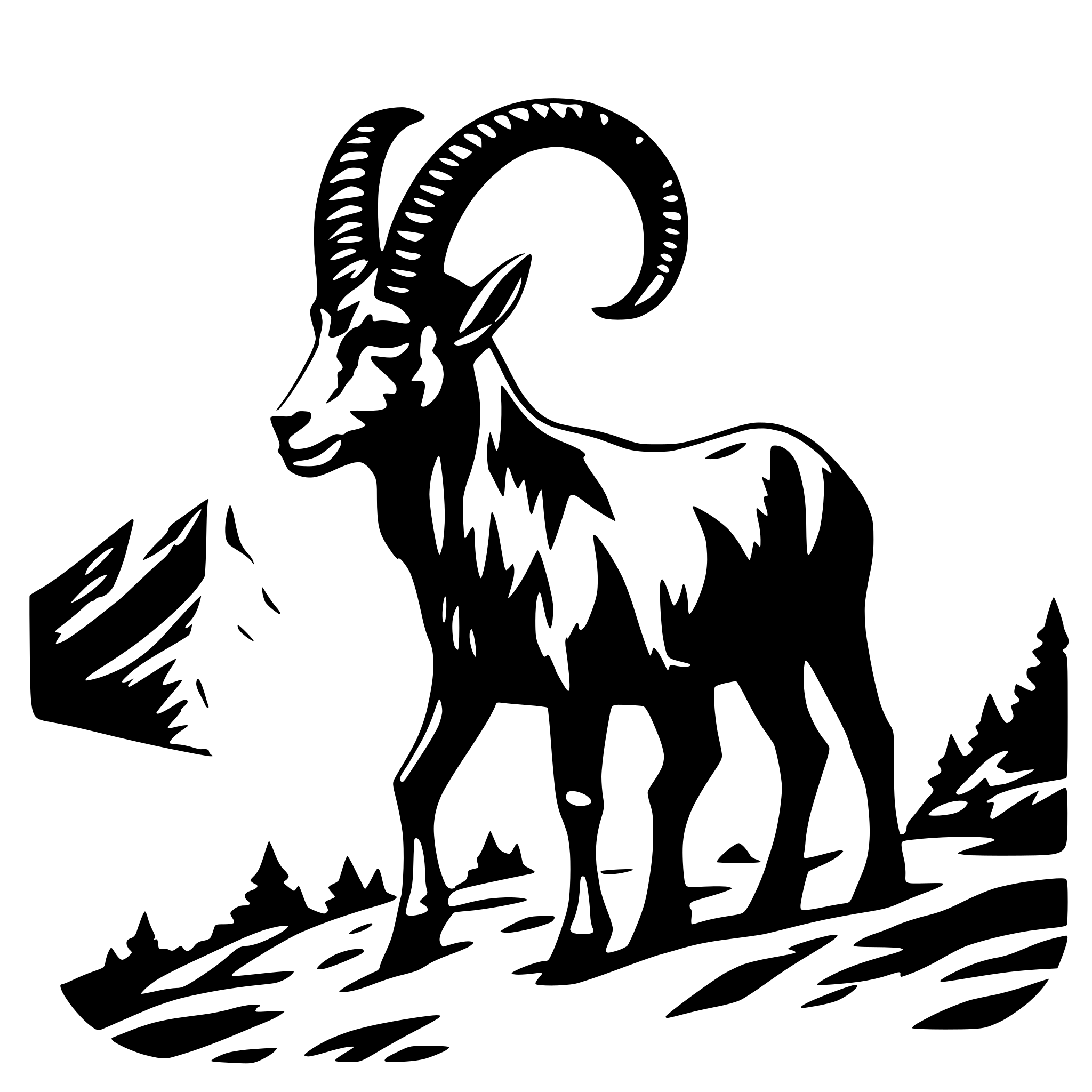 AI-generated SVG of 'pride ibex on the mountainside'