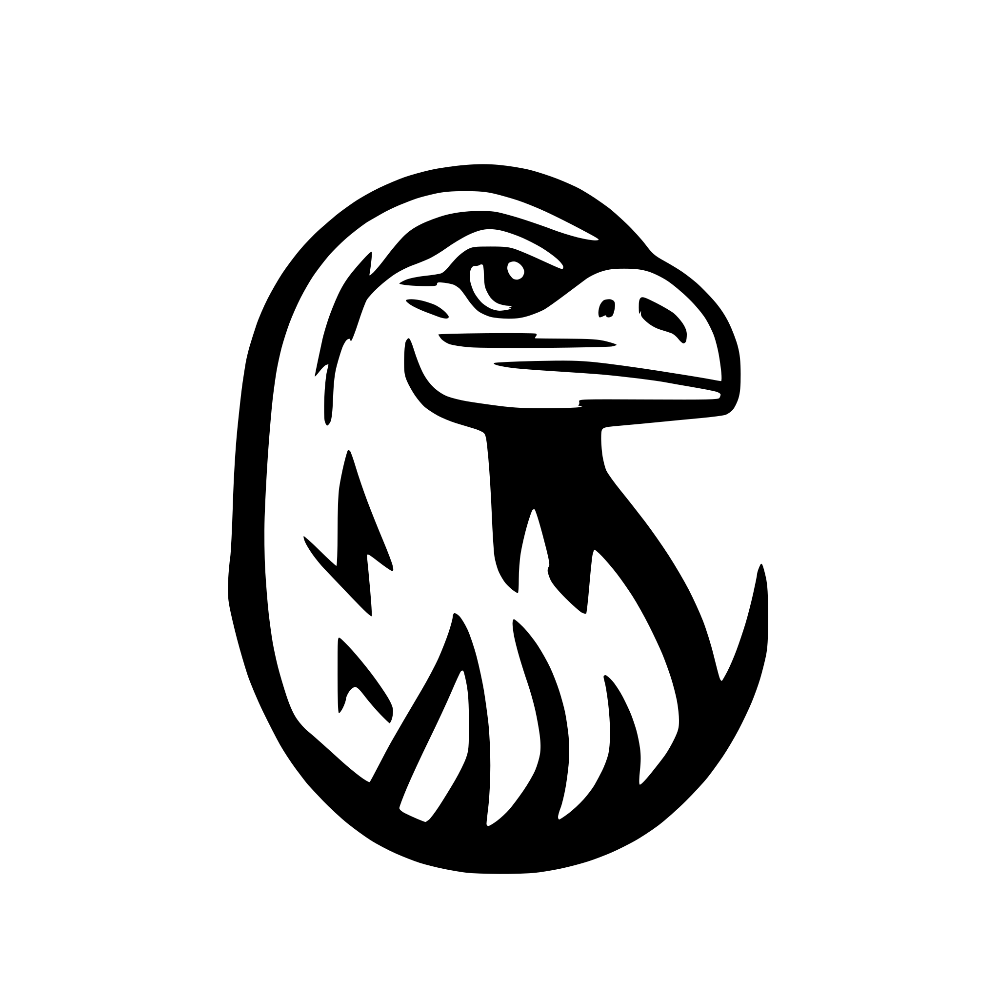AI-generated SVG of 'Head Falcon Dinosaur'